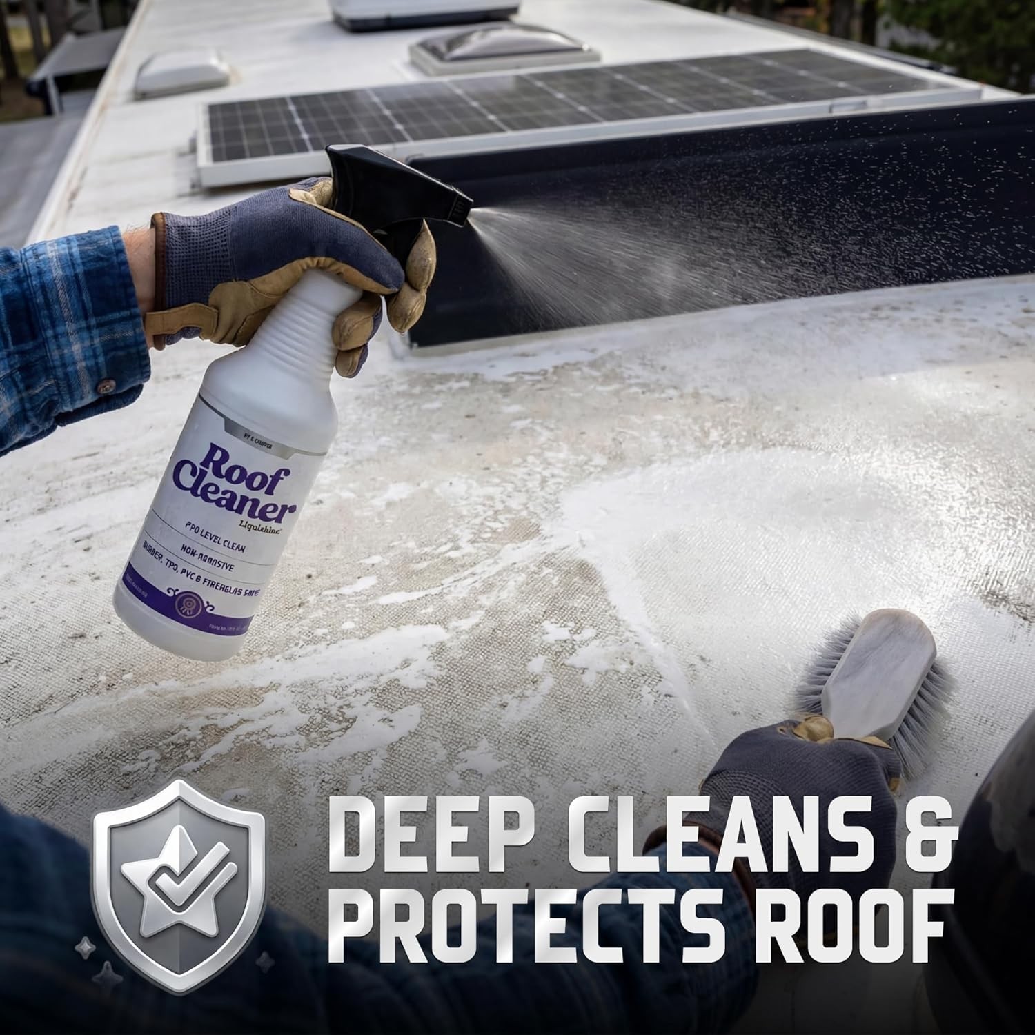 Roof Cleaner RV Roof Cleaner with UV Protection, Removes Dirt & Grime, Safe for