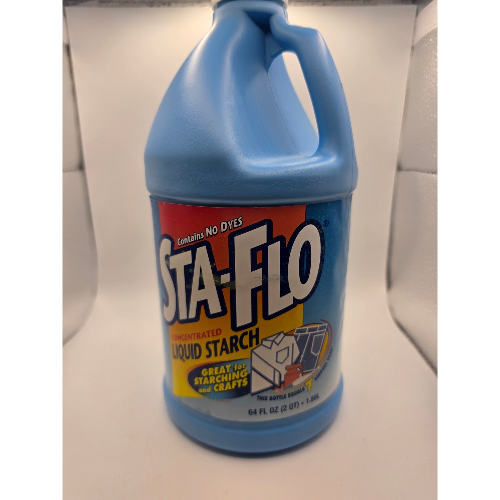 Rare Vintage Sta-Flo Liquid Starch 64 Oz Full Bottle