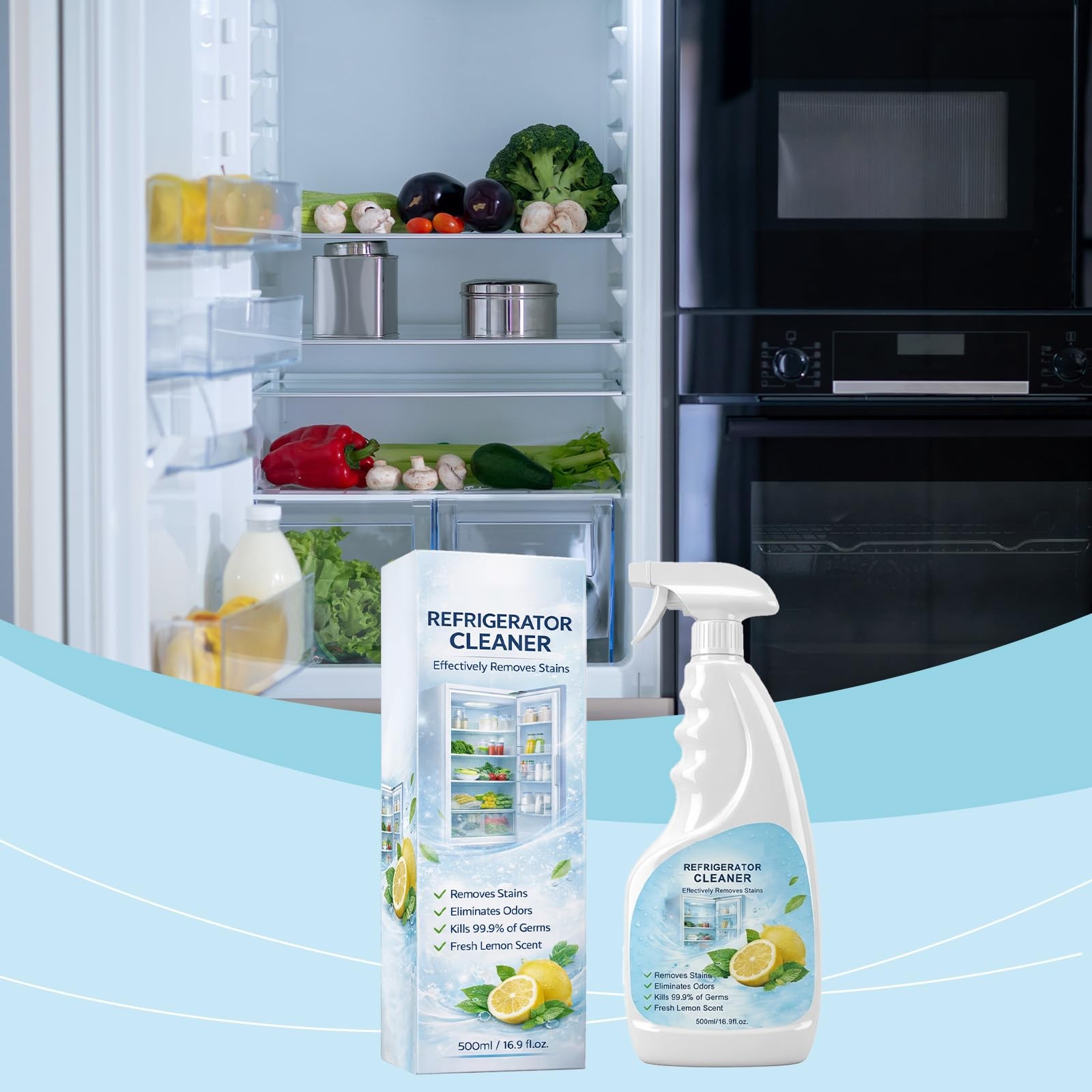 Refrigerator Cleaner Spray, Multipurpose Fridge Cleaner for Removing Stains &…