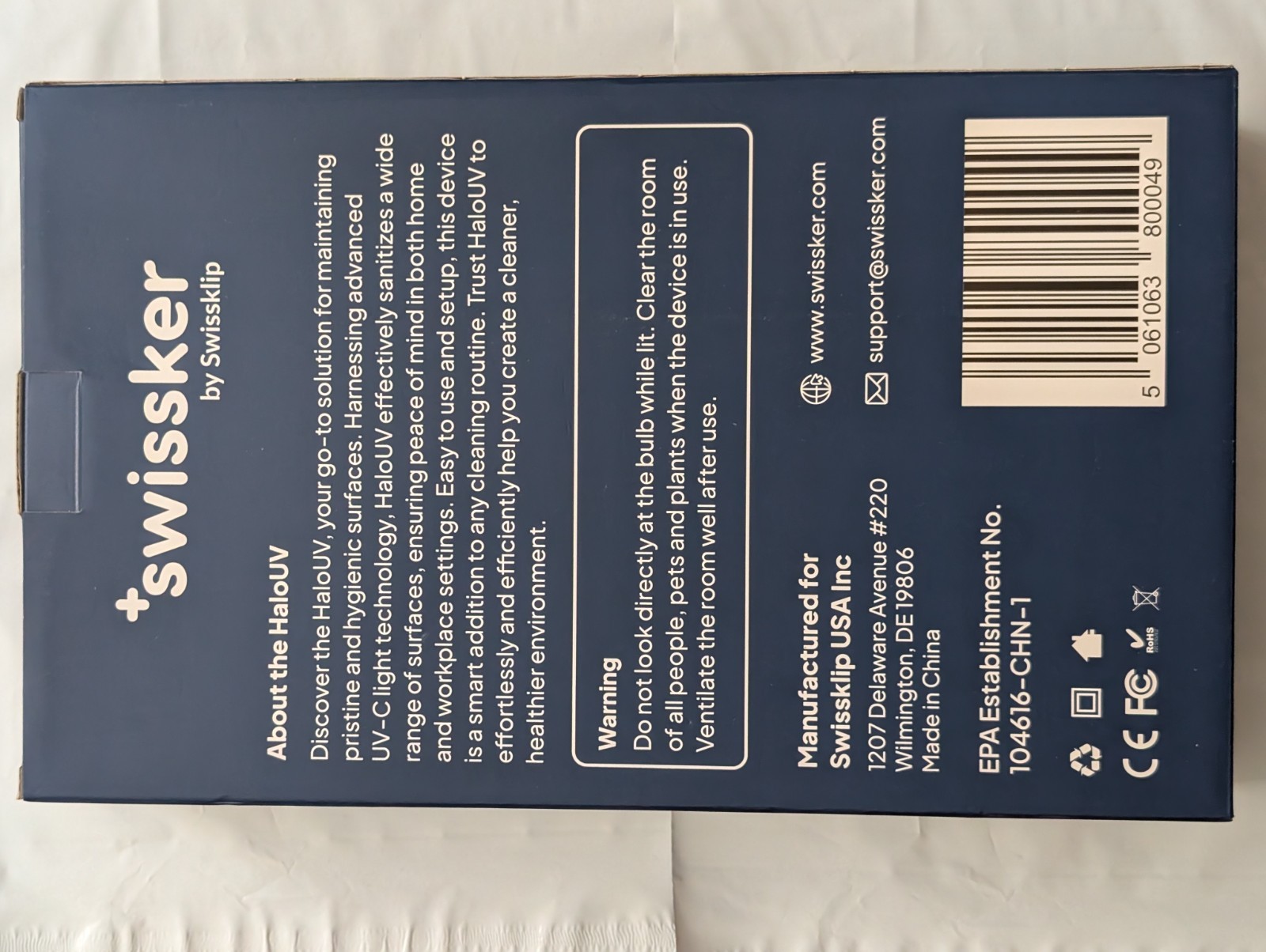 HaloUV Swissker by Swissklip UV-C Light Technology Enhanced Home Cleanliness