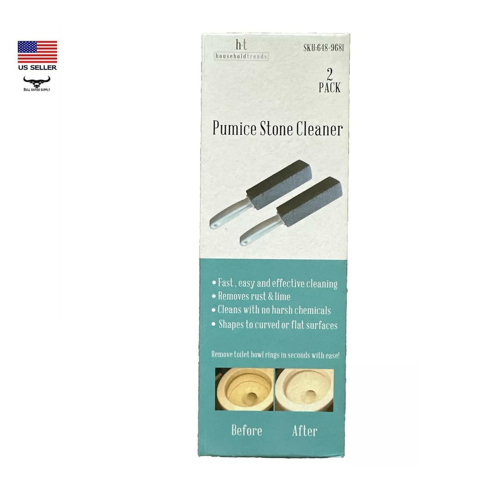 10 inch Pumice Stone Cleaner 2 Pack Removes Rust & Lime with No Harsh Chemicals