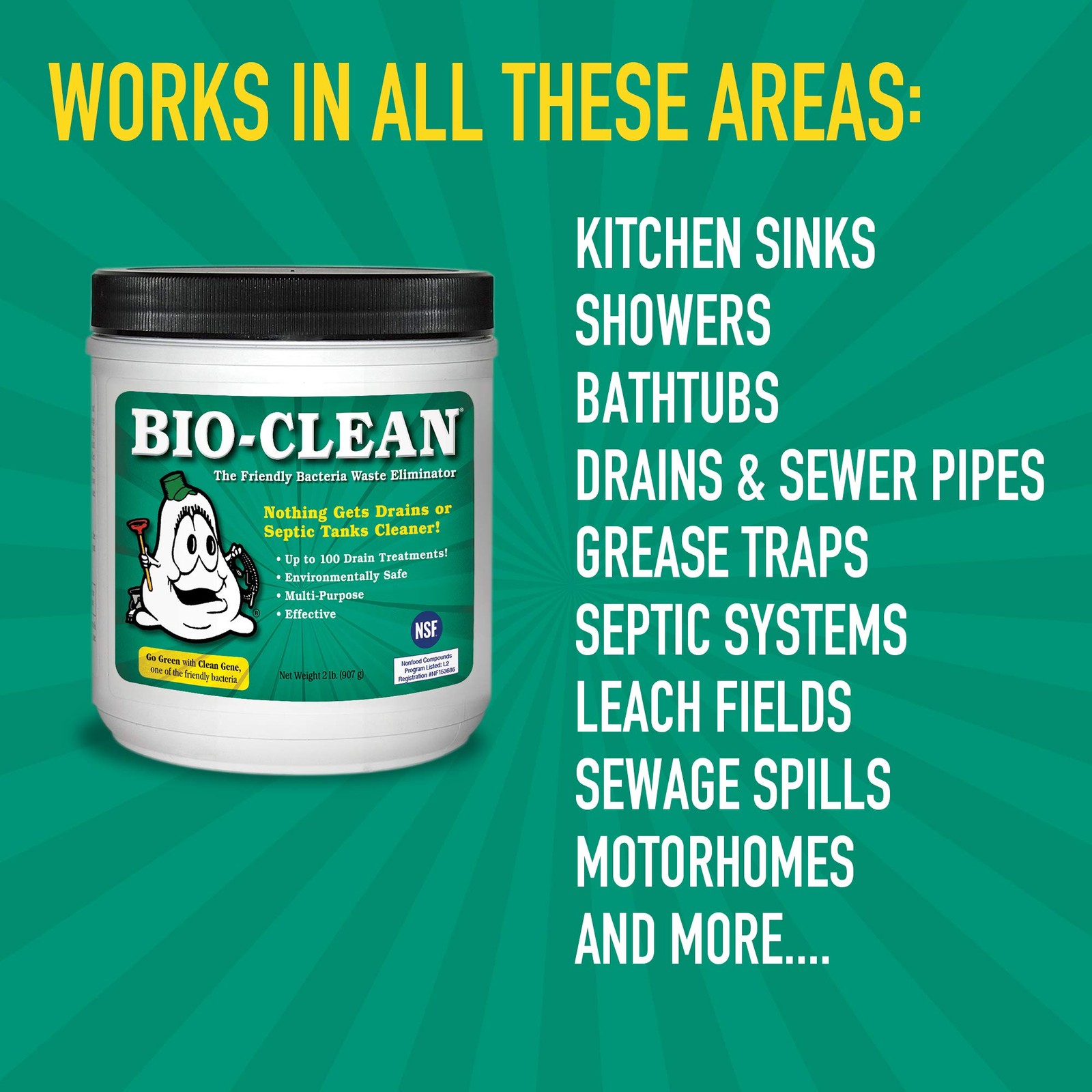 Drain Cleaner for Septic Tanks and Grease Traps – All Natural Formula