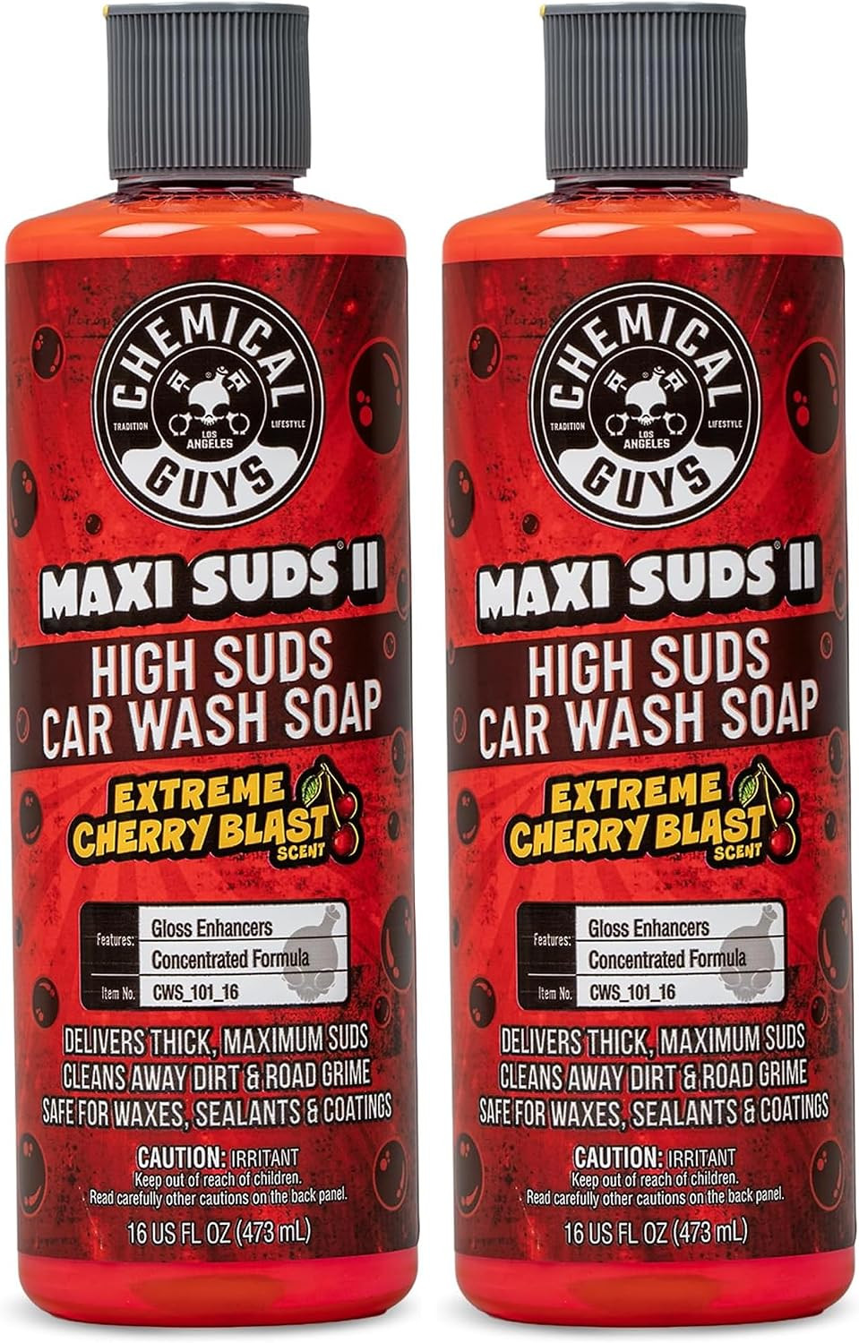 Maxi Suds II Foaming Car Wash Soap – High Foam Car Wash Soap, Cherry Scent Shamp