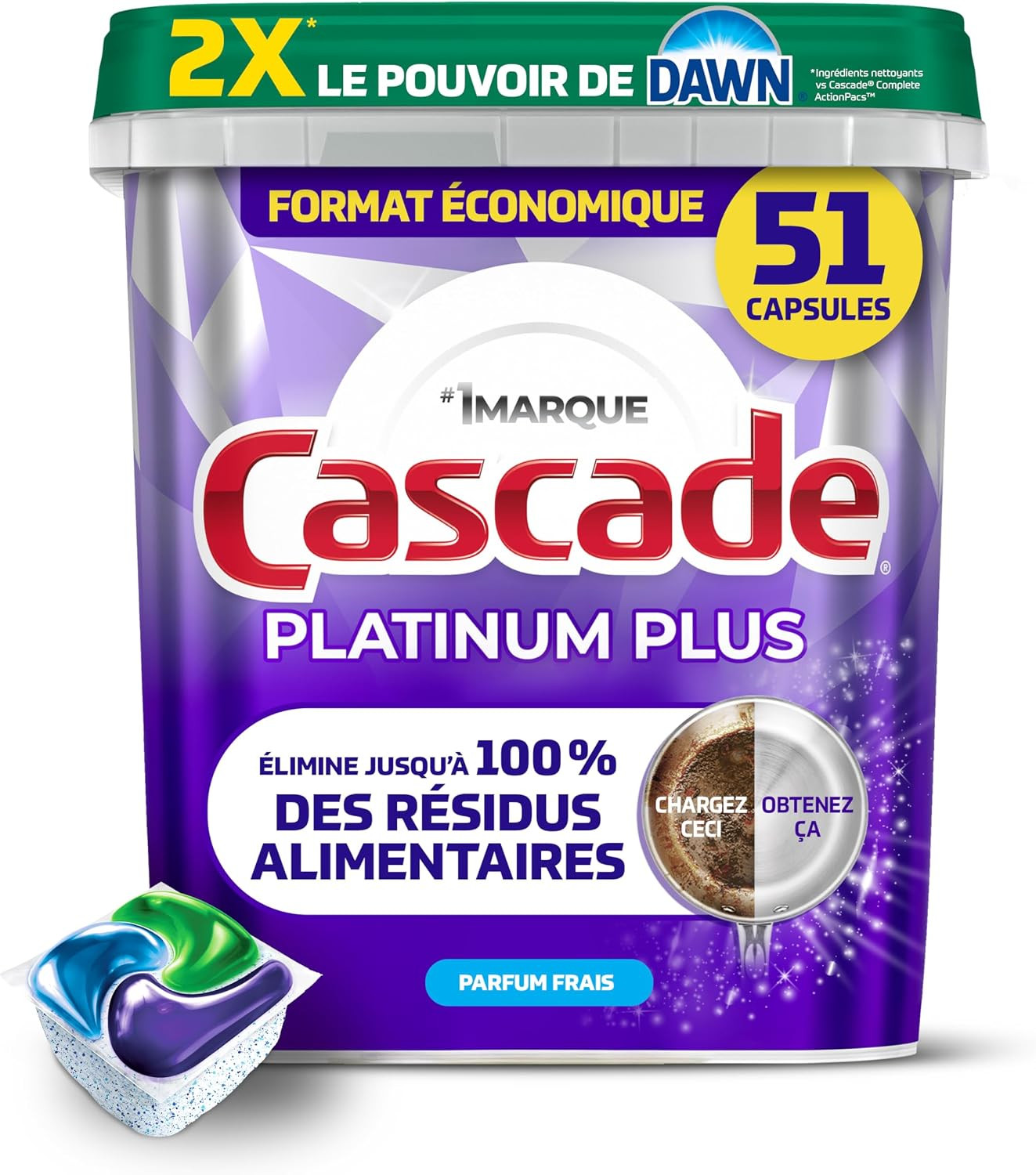 Platinum plus Action Pacs Dishwasher Detergent – Fresh Scent, 51 Pack