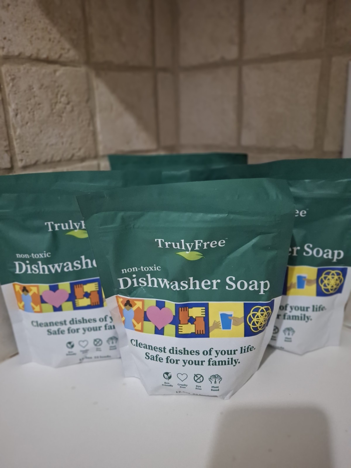 Truly Free Non-Toxic Dishwasher Soap 25 Loads/ea. Lot Of 4 packs 100 loads total