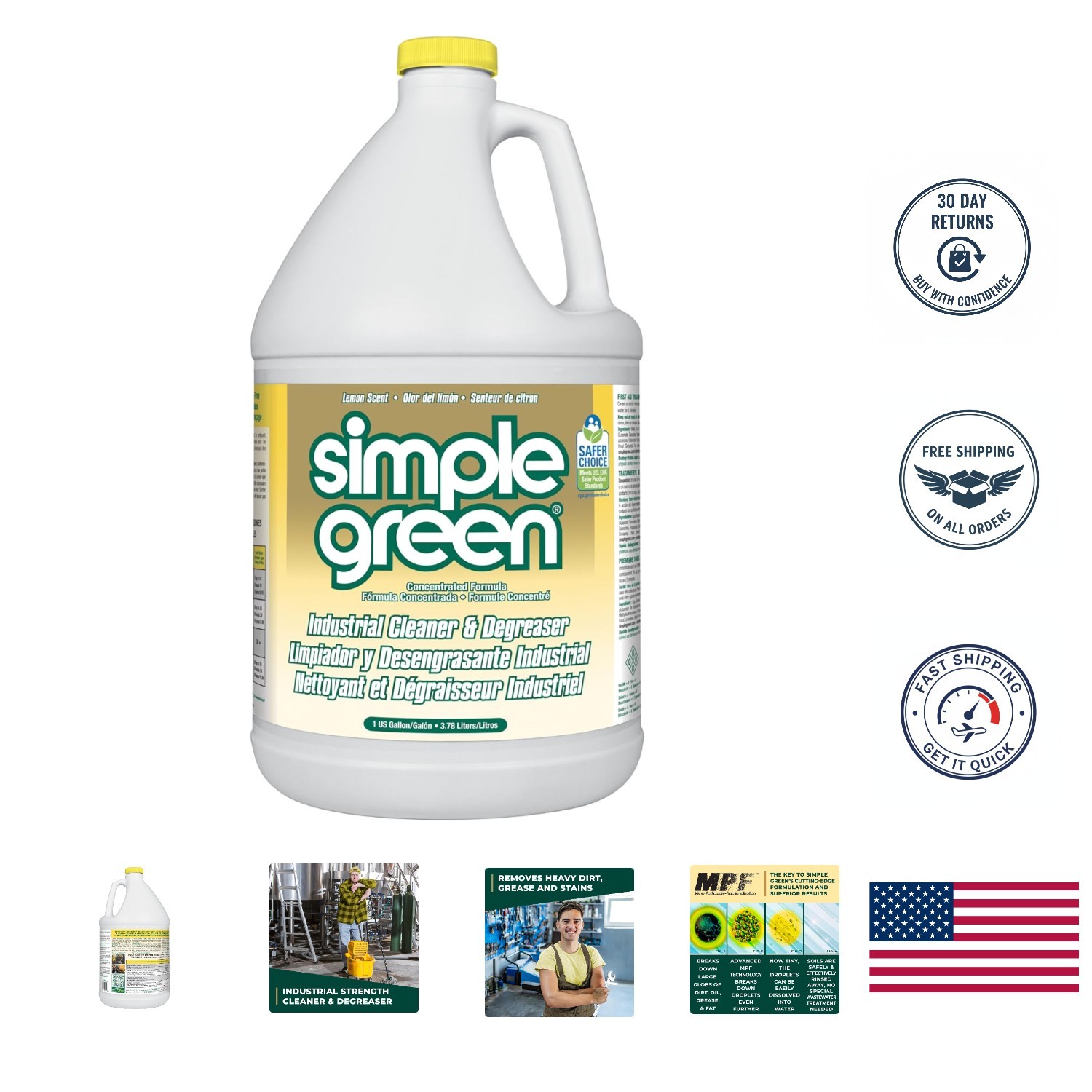 Concentrated Non-Toxic Cleaner & Degreaser for All Washable Surfaces – 1 Gal