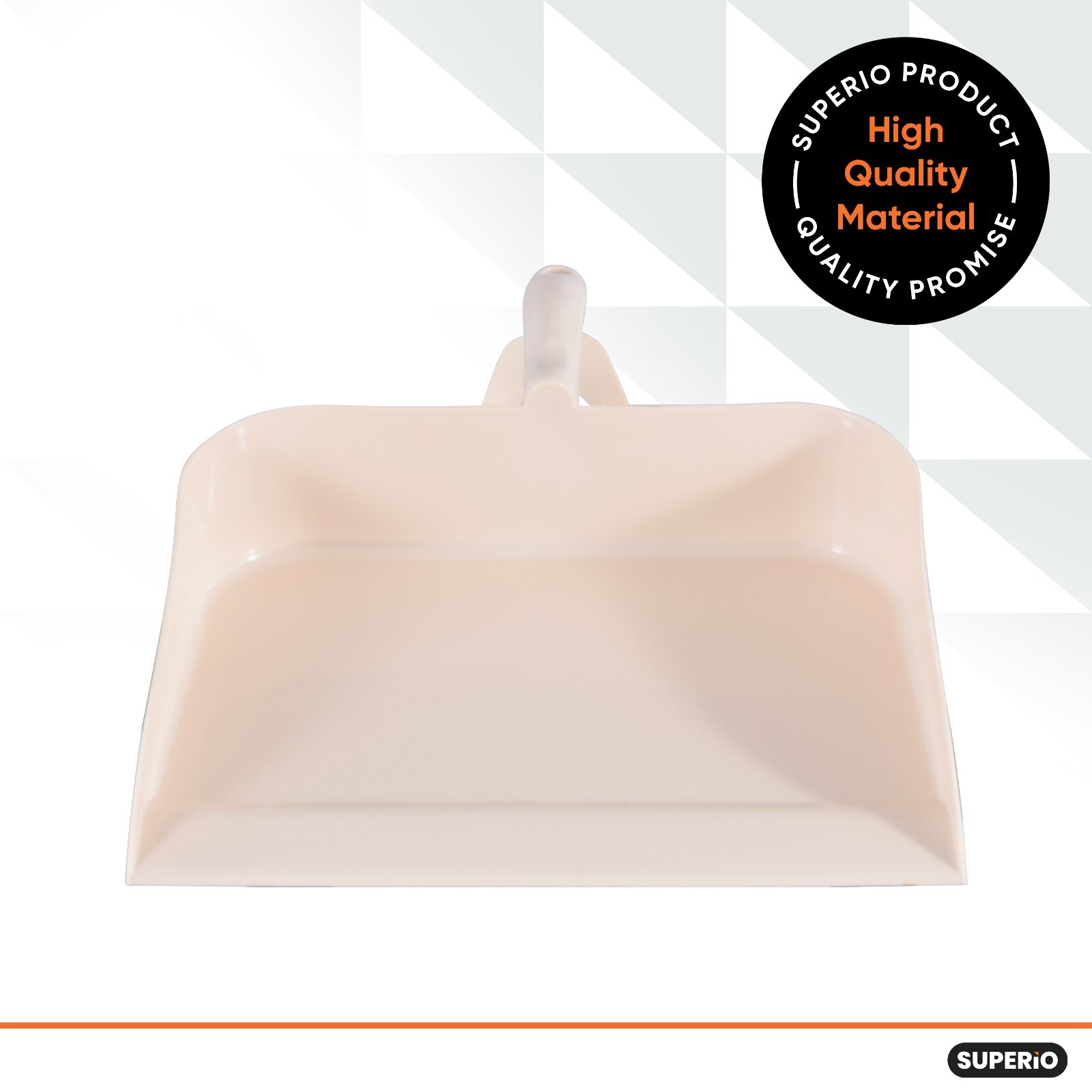 Superio Heavy-Duty Durable Plastic Step Dustpan for Indoor and Outdoor Use Beige