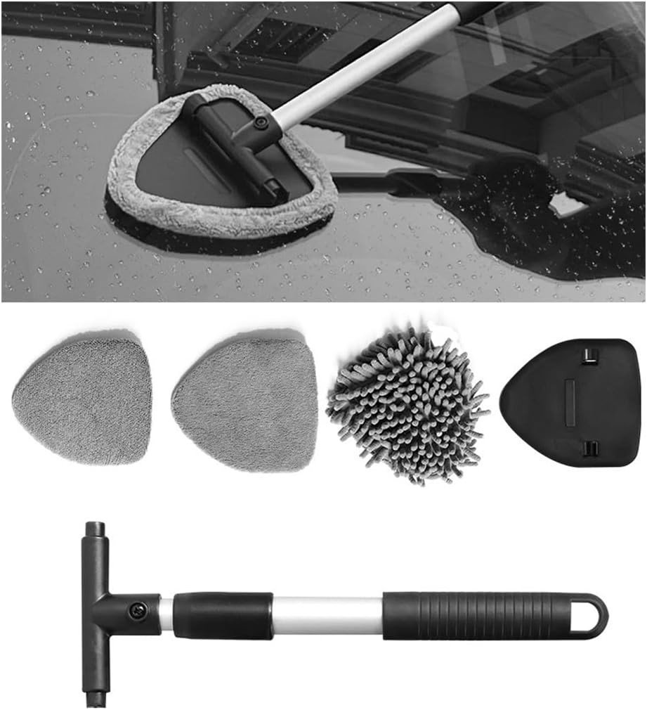 Car Windshield Cleaner, Microfiber Vehicles Window Cleaning Tool with 3PCS Reusa
