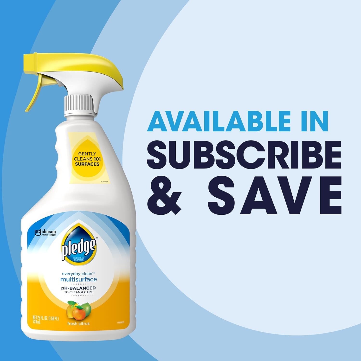 Pledge Fresh Citrus Multisurface Cleaner, 25 oz Spray