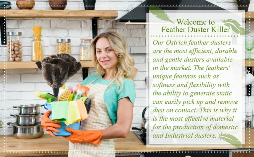 GM Ostrich Feather Duster (Sizes: 14″, 16″, 22″, 28″) Feather Color: Black