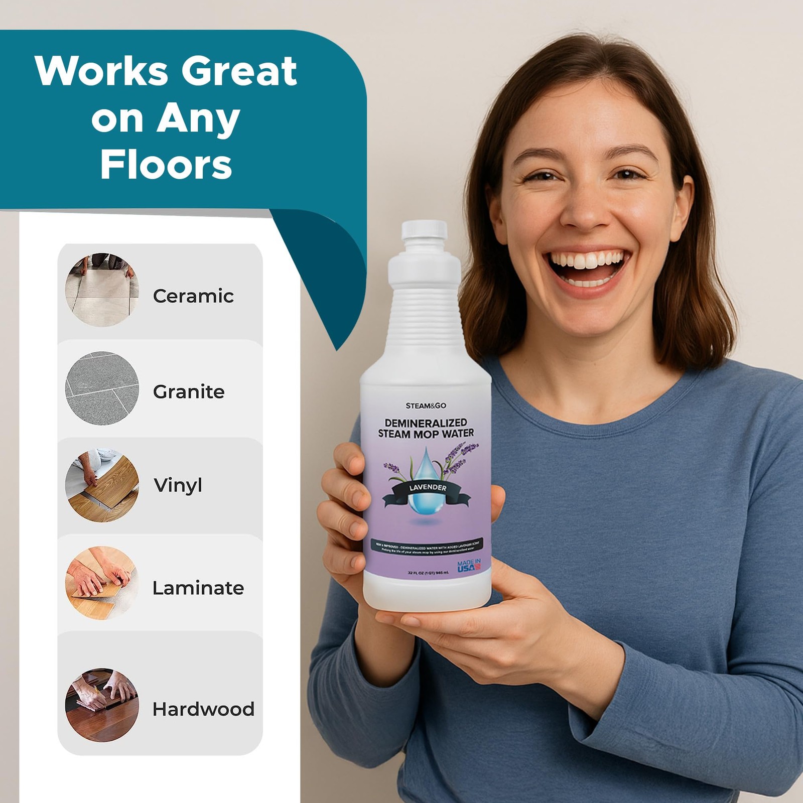 Steam Go Demineralized Water for Steam Cleaner – PVC-Free Floor Cleaning