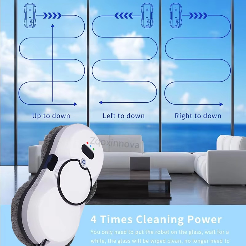 UPS Window Cleaning Robot 5600Pa Spray Glass Washer Smart Cleaner Remote Control