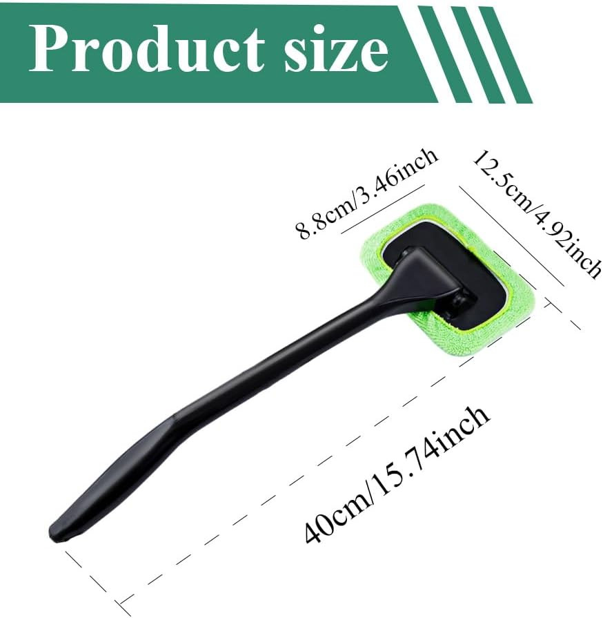 Windshield Cleaning Tool, Extendable Handle Car Window Cleaner with 4 Reusable M