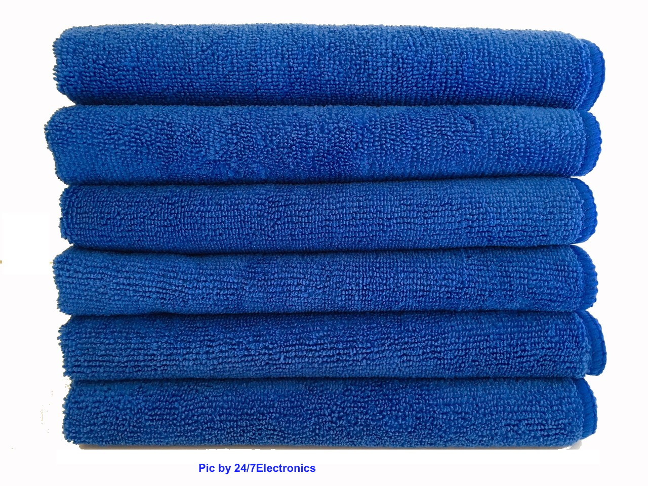 6 BLUE NAVY MICROFIBER CLEANING WASH CLOTH KITCHEN TOWEL 16″x16″ POLISHING RAG