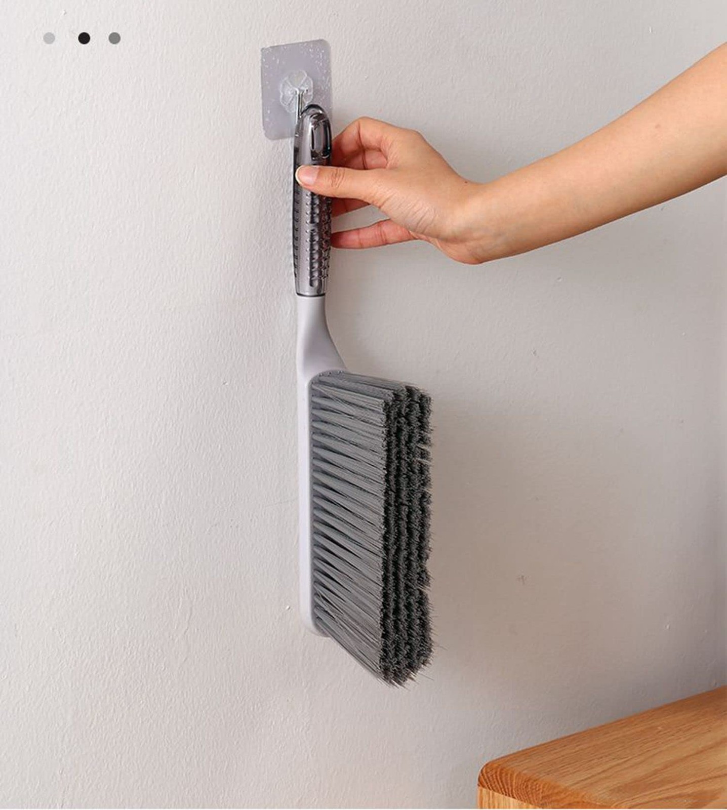 Dusting Brush 13″ Short Thick Firm Plastic Bristles Medium Handheld Broom Cleani