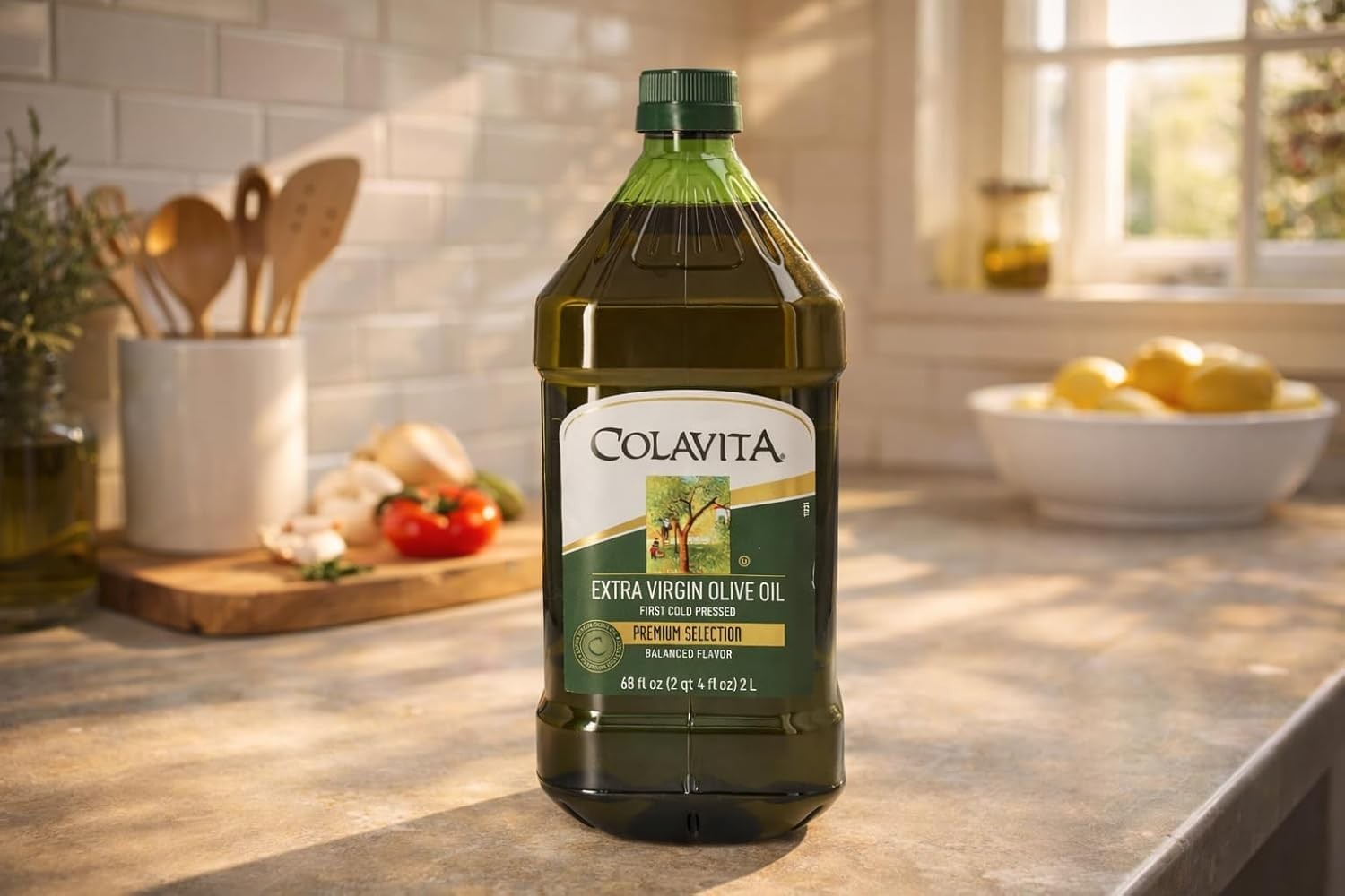 Premium Selection Extra Virgin Olive Oil, 68 Oz – First Cold Pressed, Ideal fo