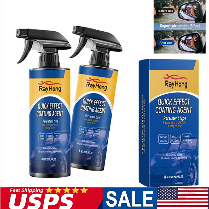 2PCS Car Coating Spray,Quick Effect Coating Agent,Car Scratch Wax Liquid US Ship