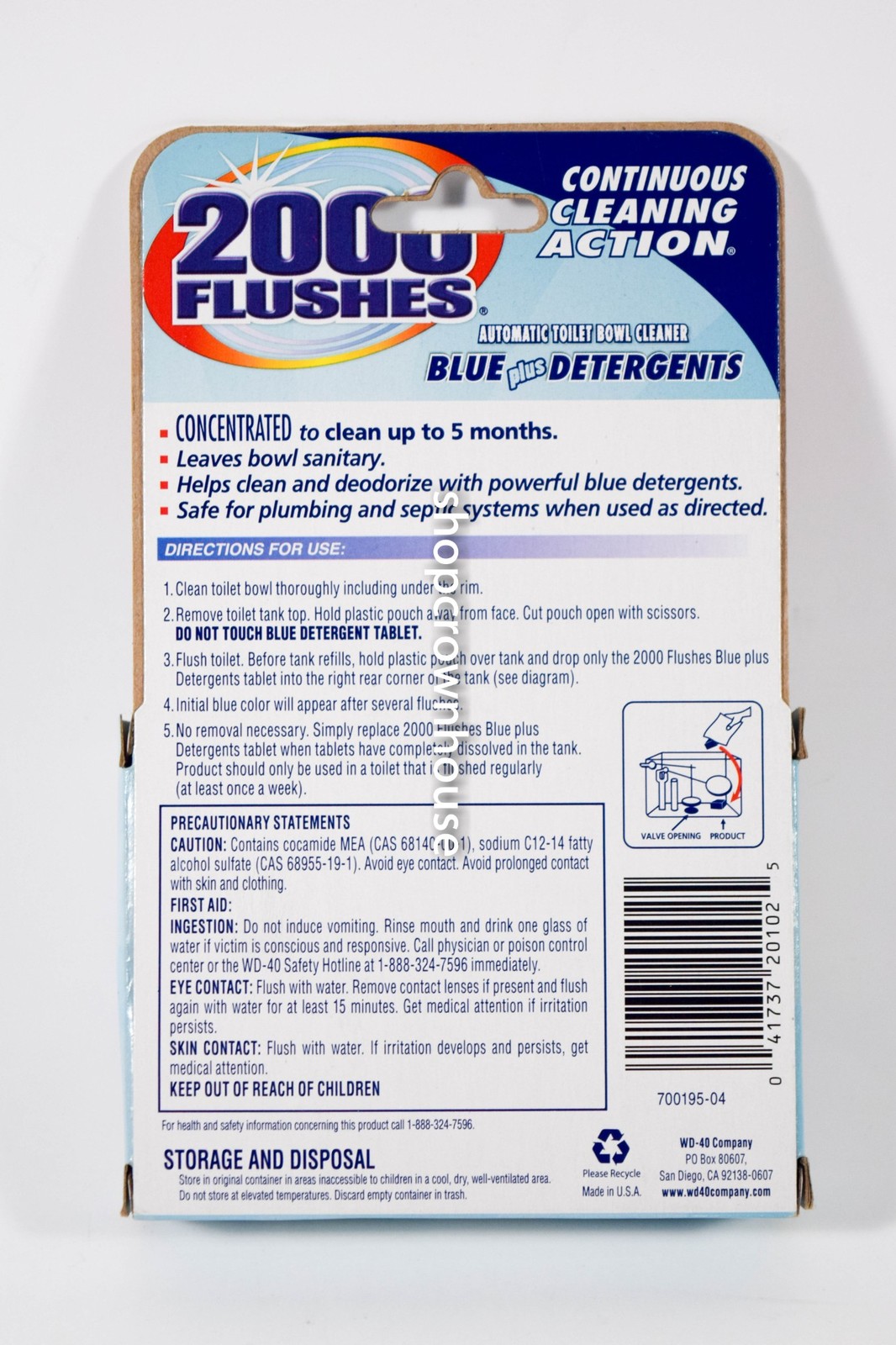 1 box 2000 Flushes Automatic Toilet Bowl Cleaner Blue plus Detergents Deodorizes