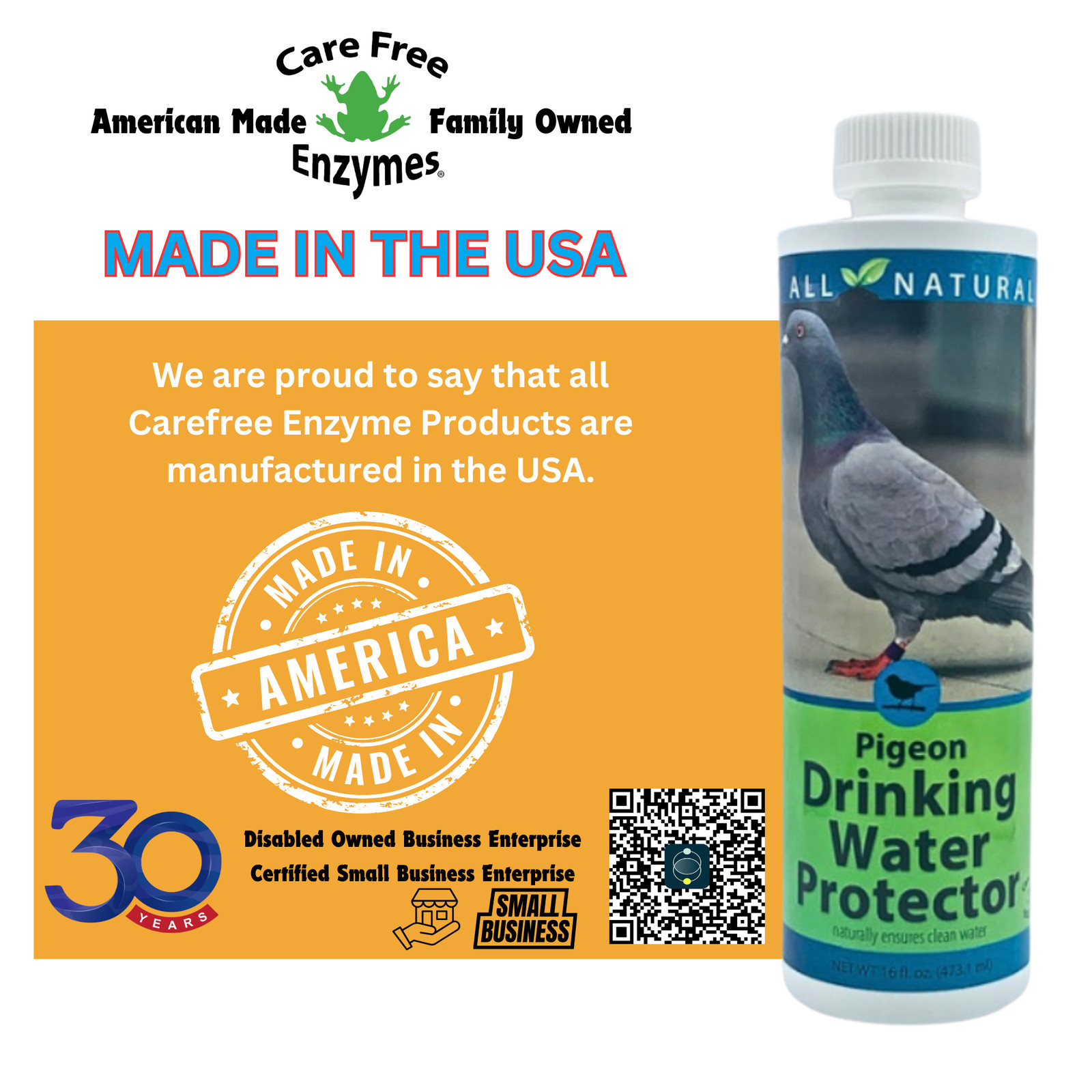 Pigeon Drinking Water Protector | Keeps Water Fresh & Slime-Free | 16 oz & 33.9