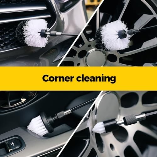 7Pc Drill Brush Set Car Detailing Kit Power Scrubber for Bathroom, Carpet, Tile
