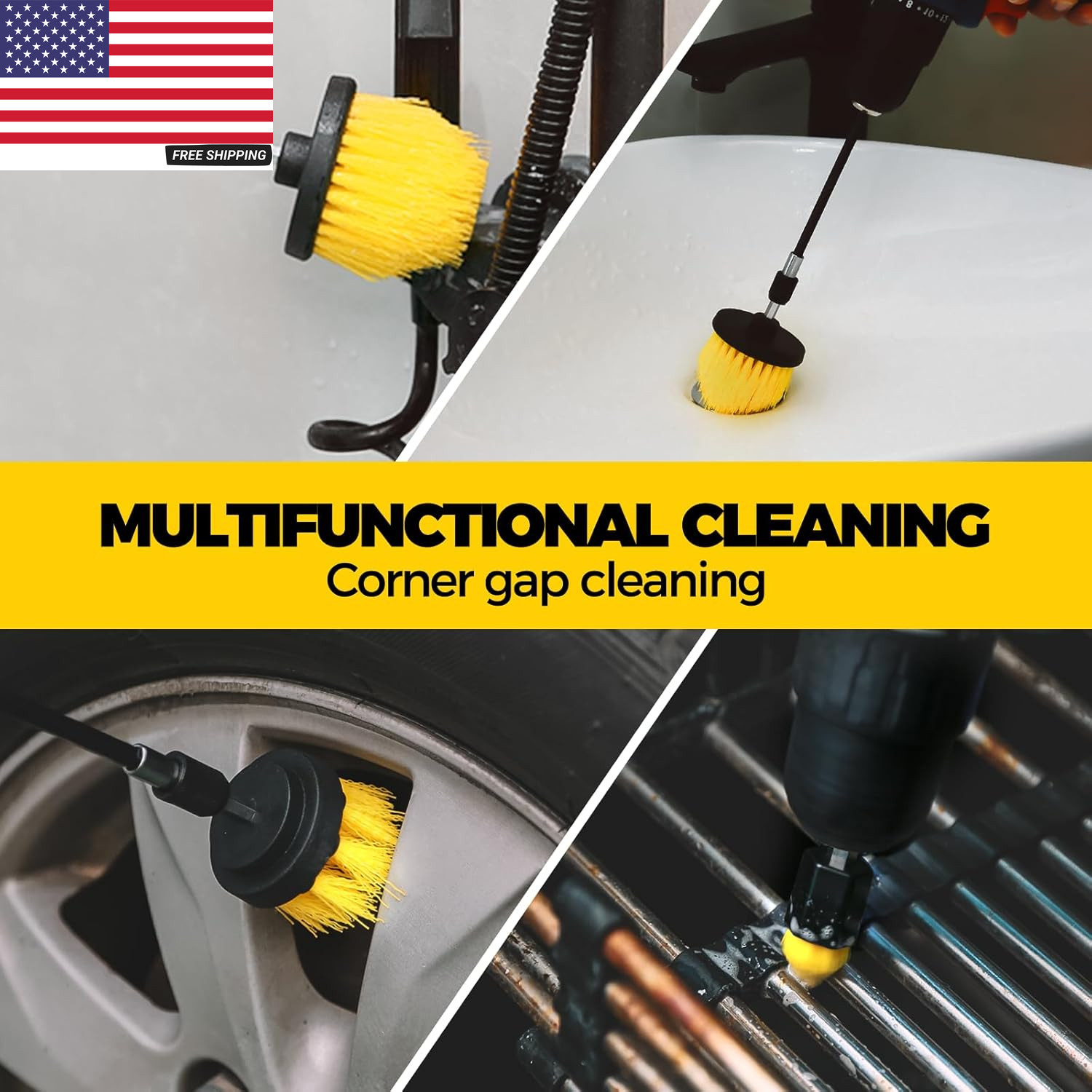 6Pack Drill Brush Power Scrubber Cleaning Brush Extended Long Attachment Set All