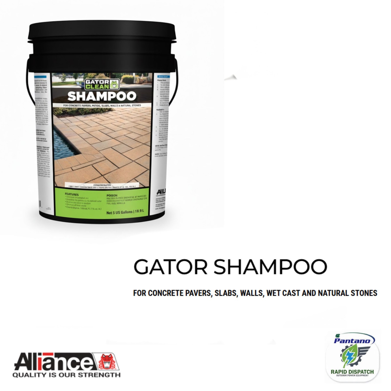 Gator Shampoo Paver & Natural Stone Cleaner | Alliance Bulk Concentrate 5 Gallon
