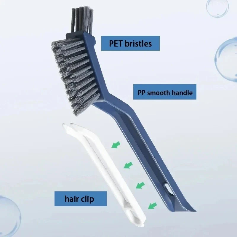 2 in 1 Tile Grout Cleaning Brush Gap Scrubber Bathroom Kitchen Cleaner Tool