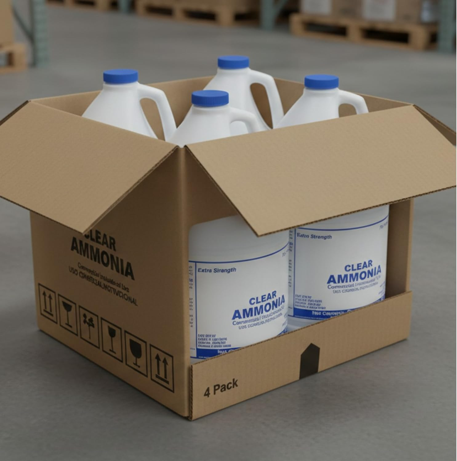 (4 Gallons) Clear Ammonia Cleaner Liquid, Multi-Surface Cleaning Solution | Remo