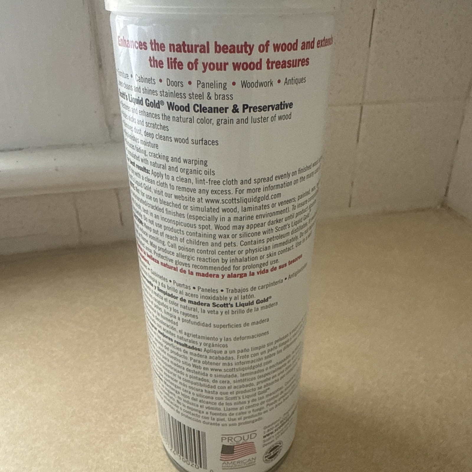 Scott’s Liquid Gold Pourable Spray Wood Care Furniture Polish and Cleaner 20oz