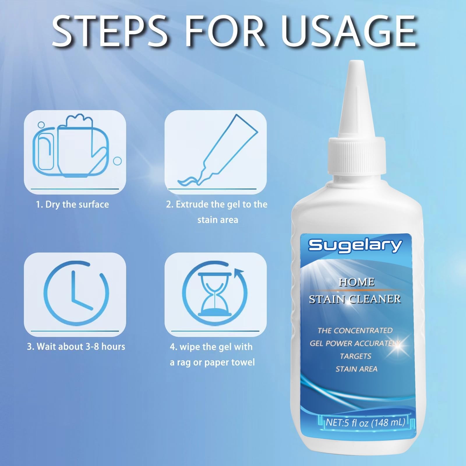 Mold Stain Cleaning Gel 5 Fl oz All Purpose Household Cleaner Gel for Front