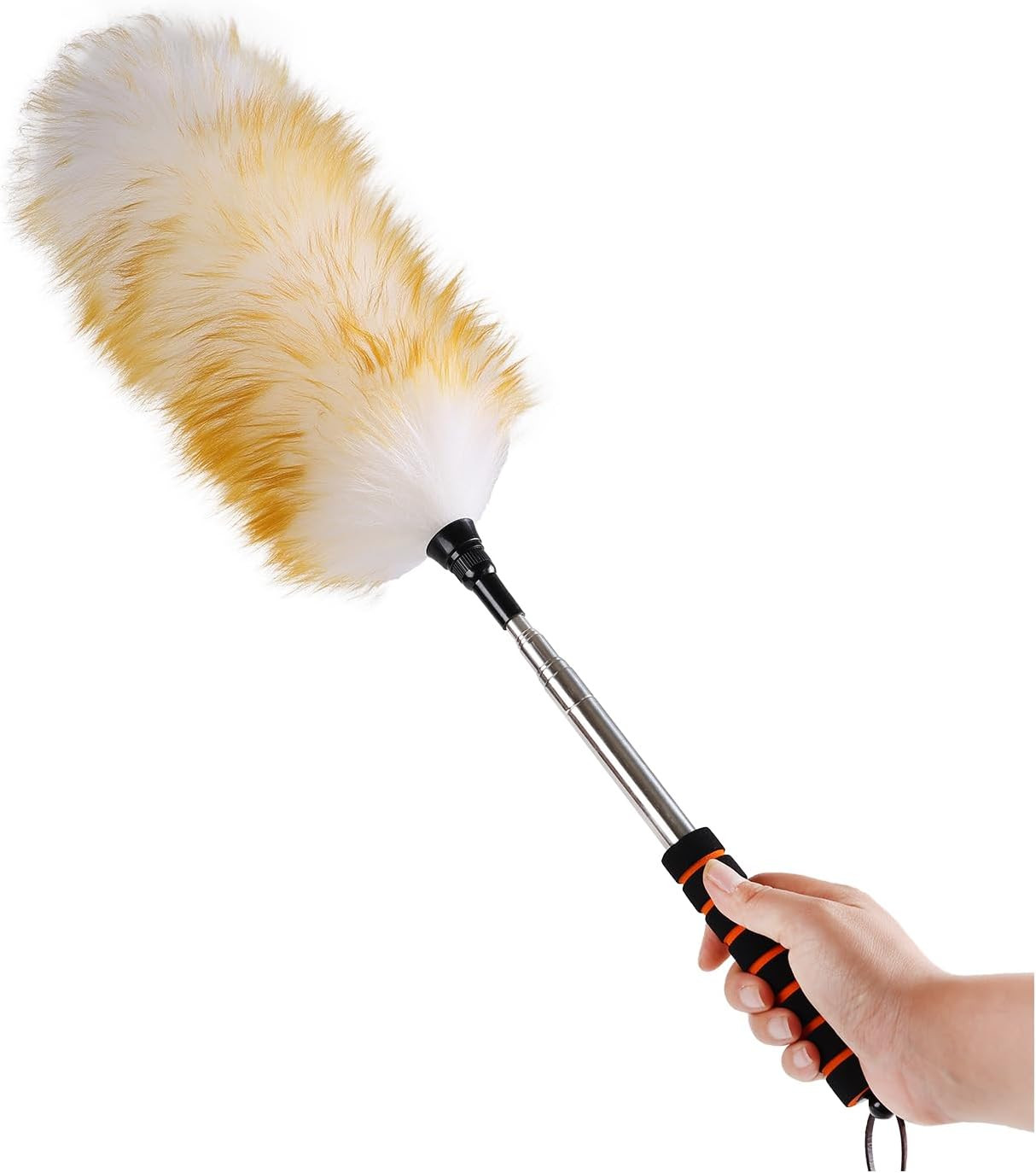Lambswool Extendable Cleaning Duster 26-64 Inch, Anti-Static Wall Duster Cleaner