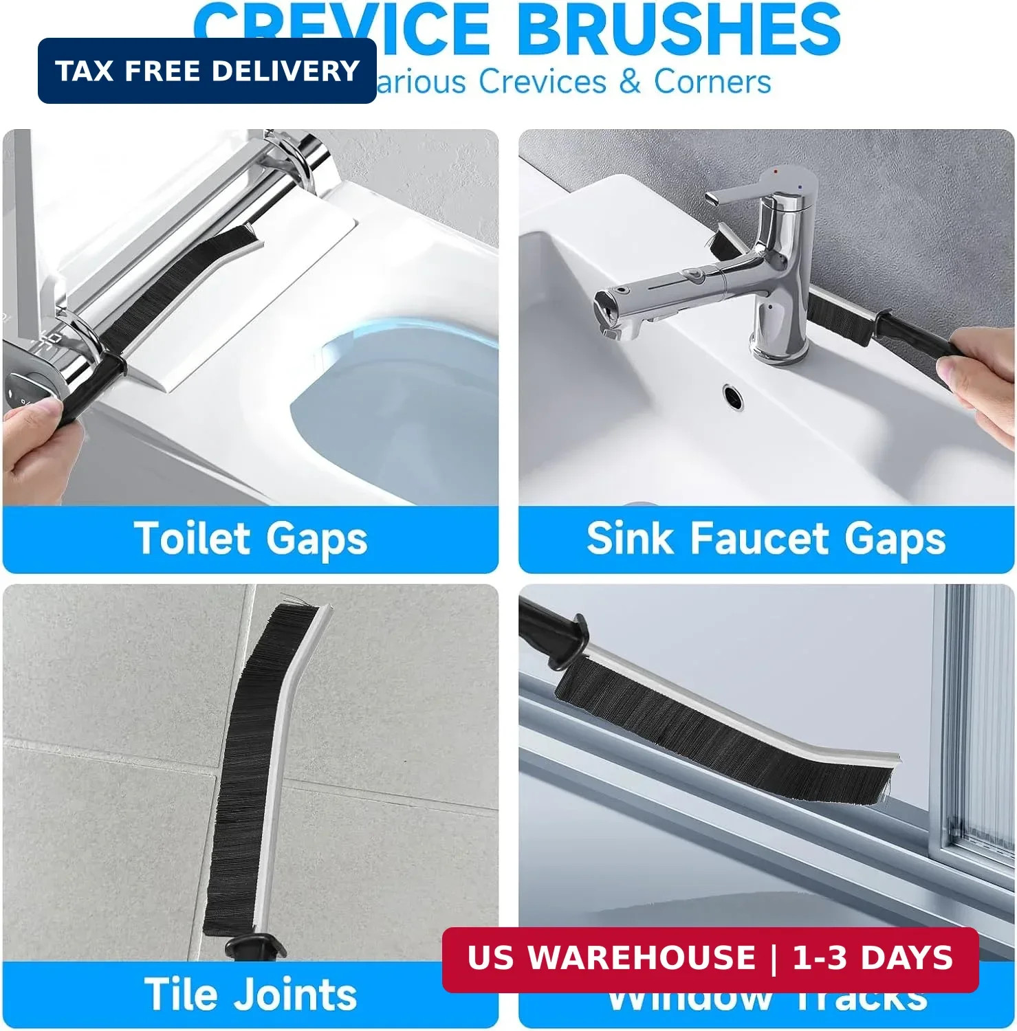 14Pcs Crevice Cleaning Brush Set, V Shape Grout Cleaner Brush for Deep Cleaning