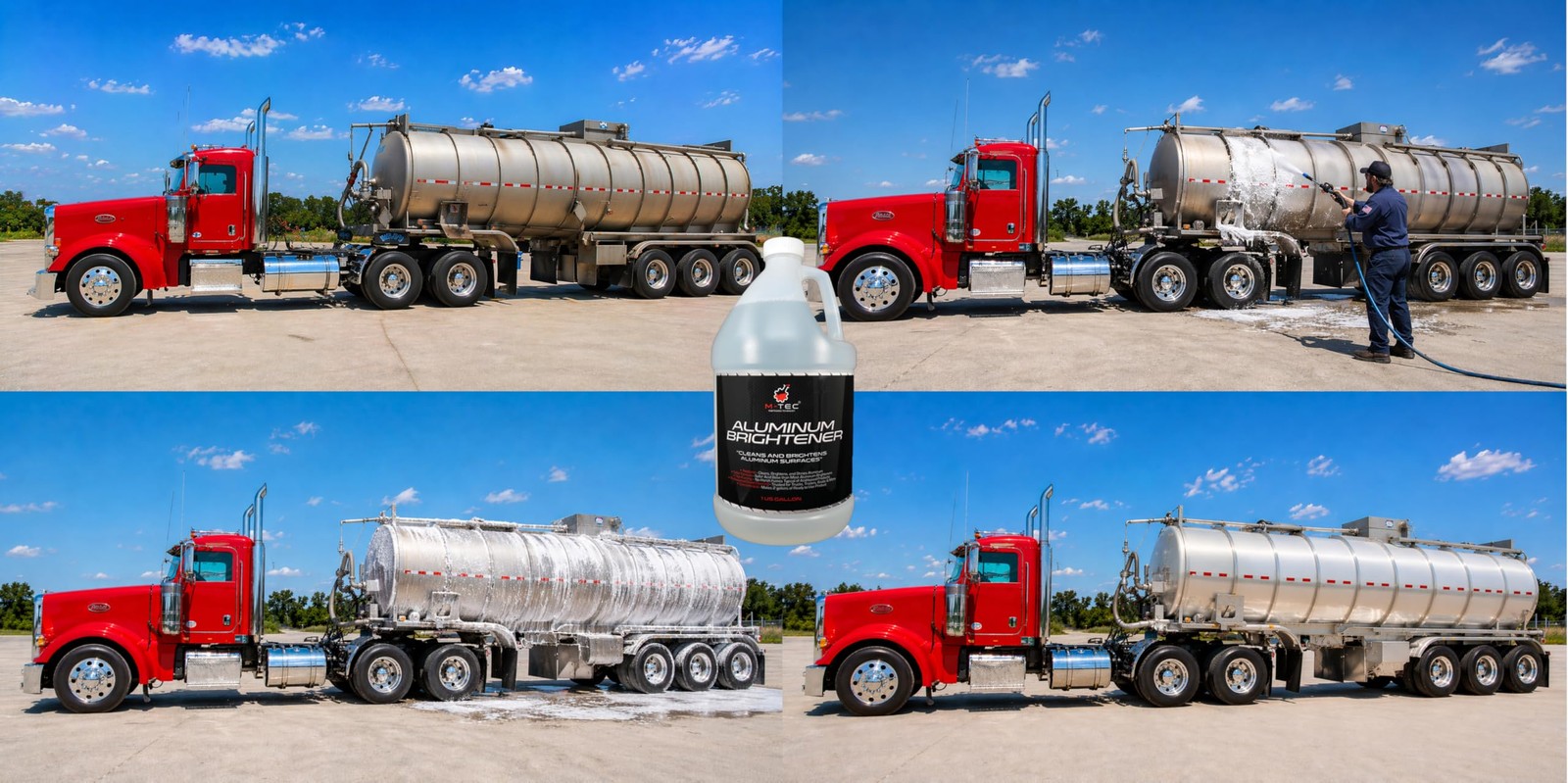 M-Tec Aluminum Brightener Concentrate, Heavy-Duty Aluminum Cleaner for Trailers,