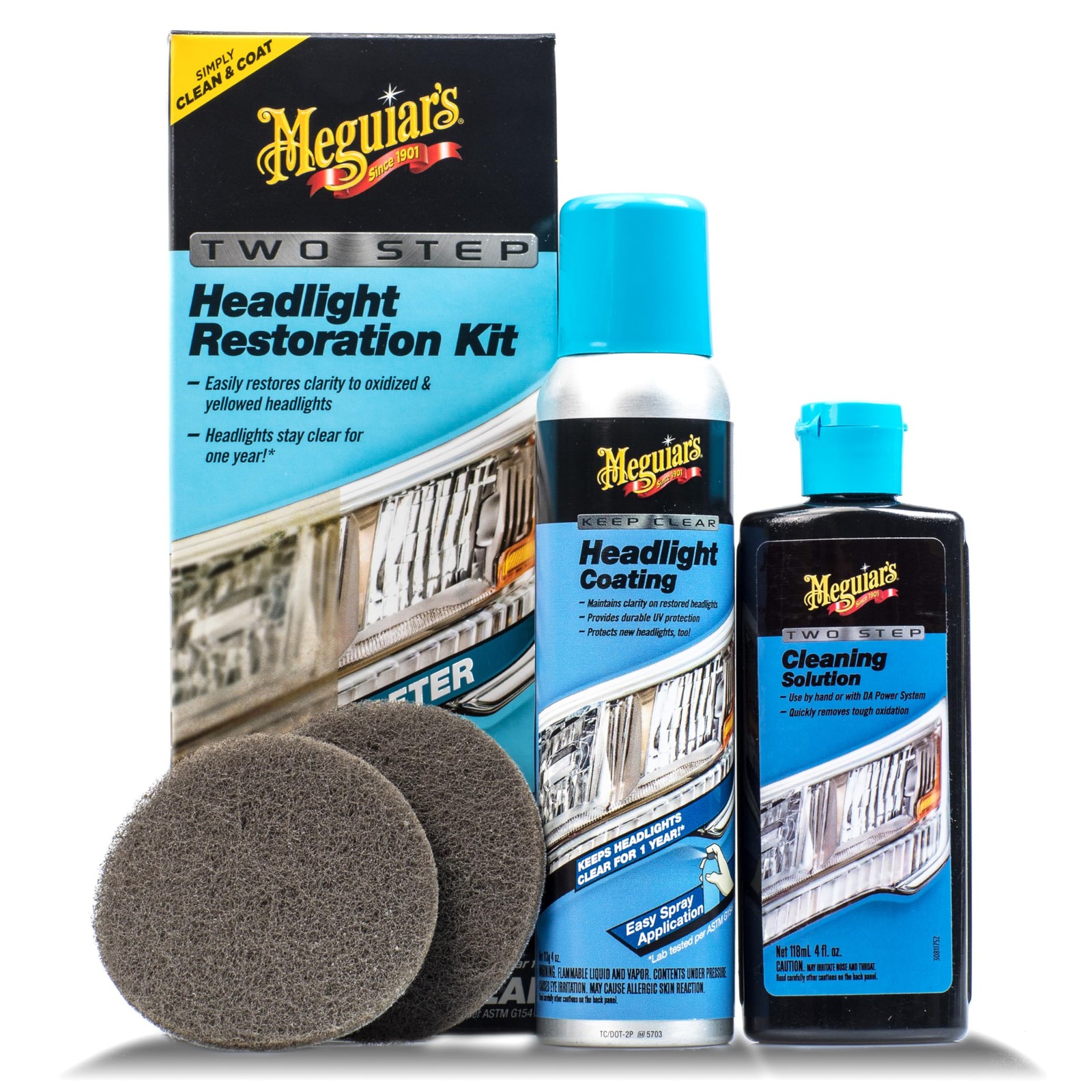 Headlight Restoration Kit Restore Clear Plastic Cleaner Coating 4 Count Restorer