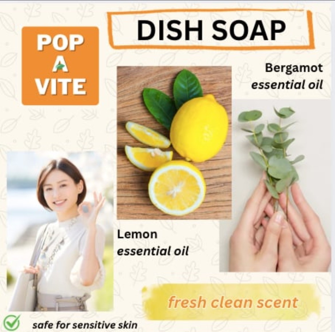 PAV Non Toxic Liquid Dish Soap 16 fl oz or 473 ml – Lemon & Eucalyptus Scent