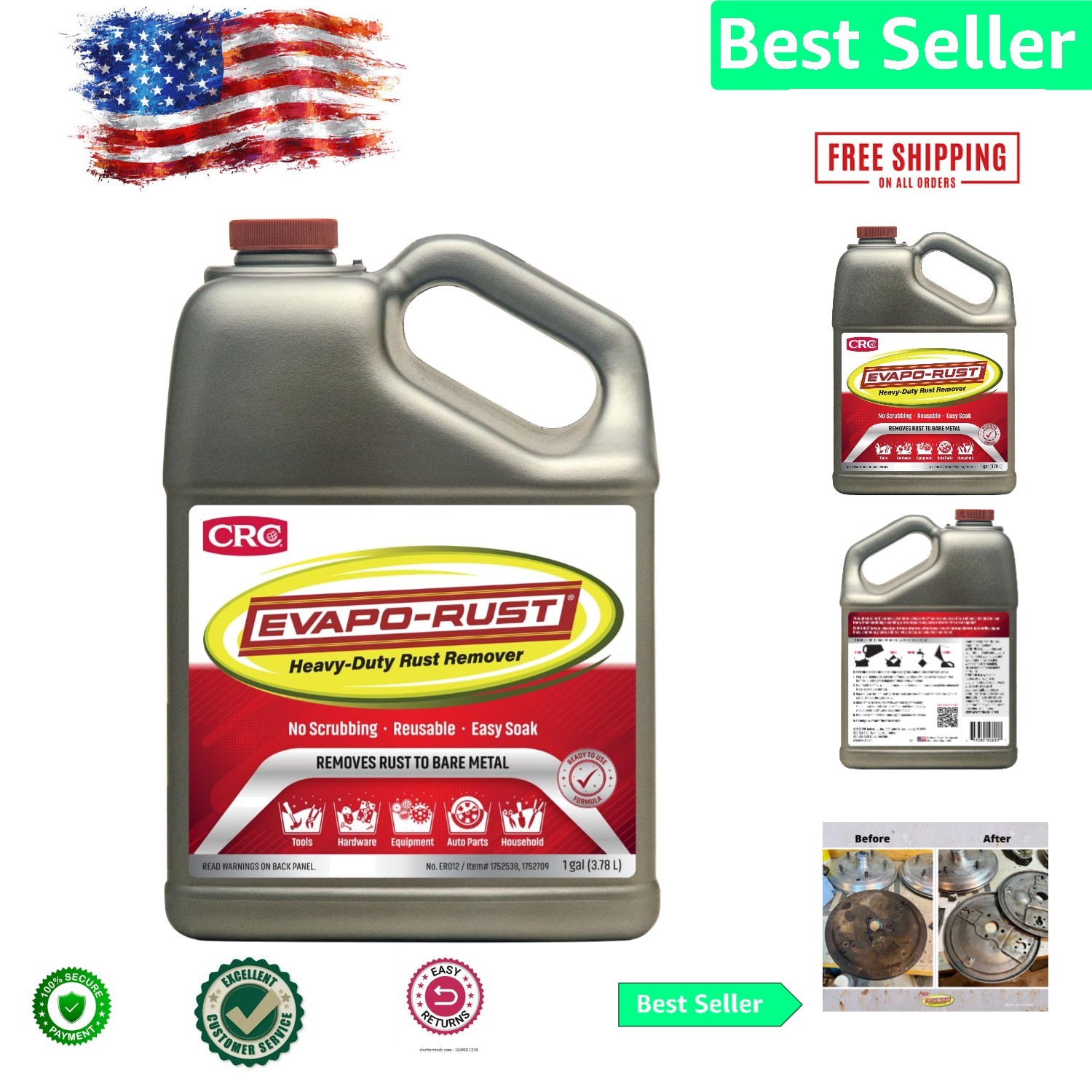 Versatile 128 oz. Residue-Free Rust Remover for Automotive & Industrial Use