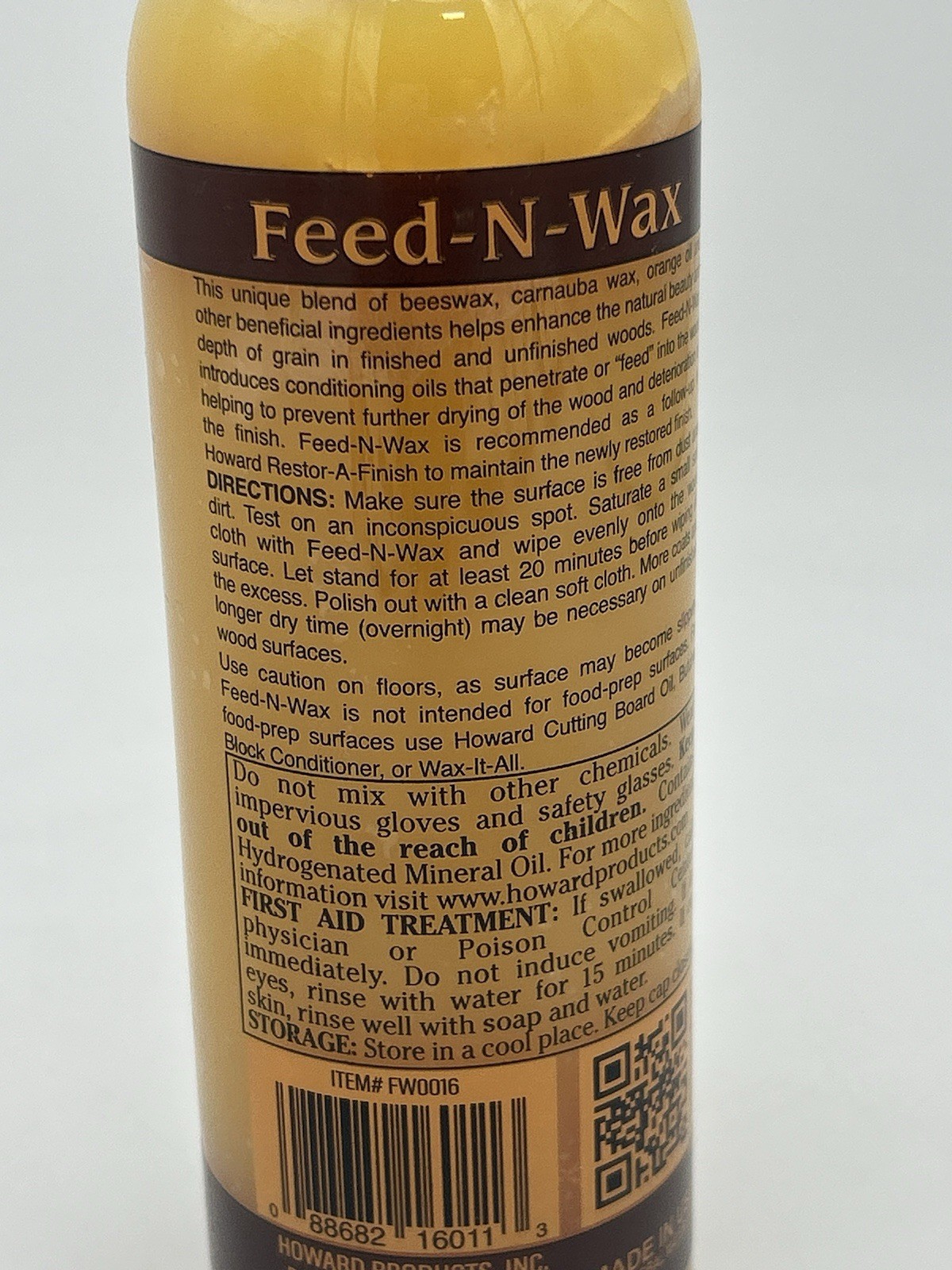 Howard Feed-N-Wax Oil-based Wood polish and conditioner ( 1-pint )