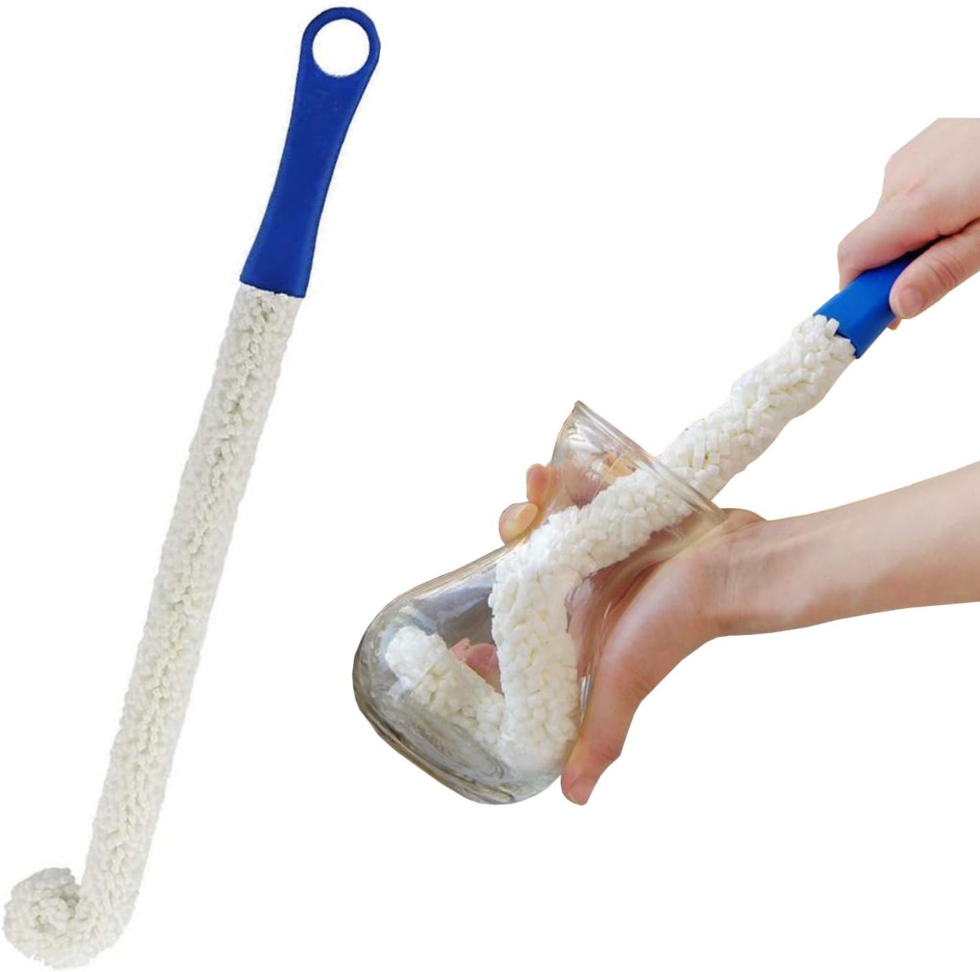 Long Bottle Brush Cleaner for Narrow Neck Bottles, Flexible Foam Bottle Cleaning