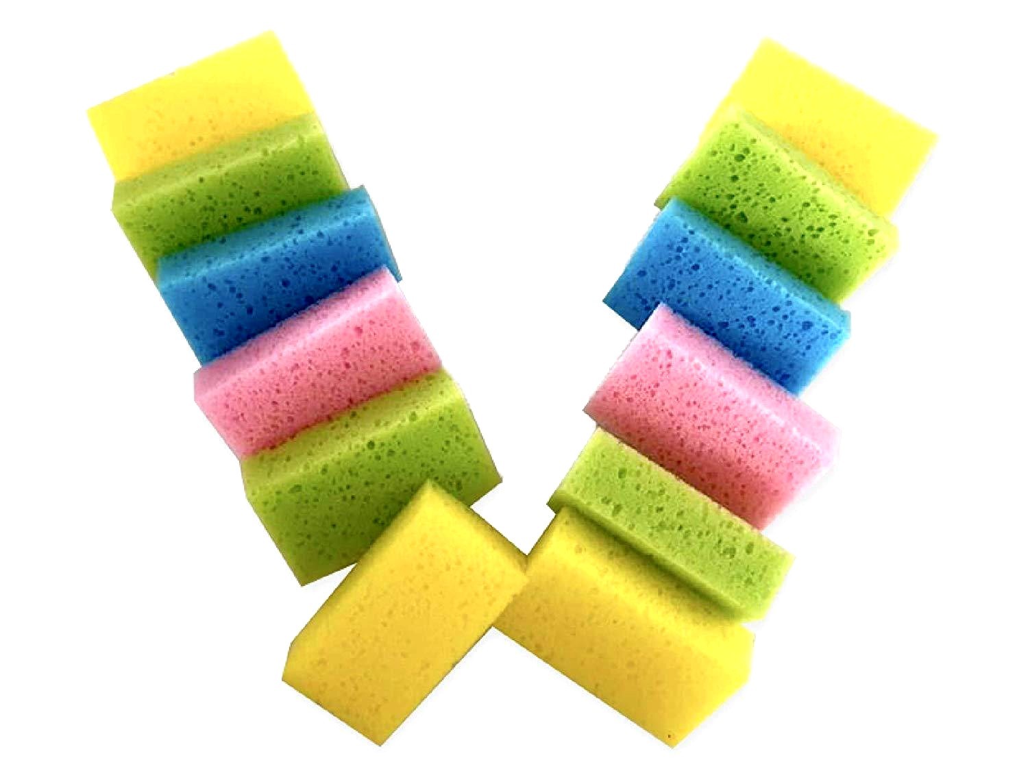 2 Packs 12 Pieces Shining Multi-Use Cleaning Sponge Kitchen Total 24 Pieces