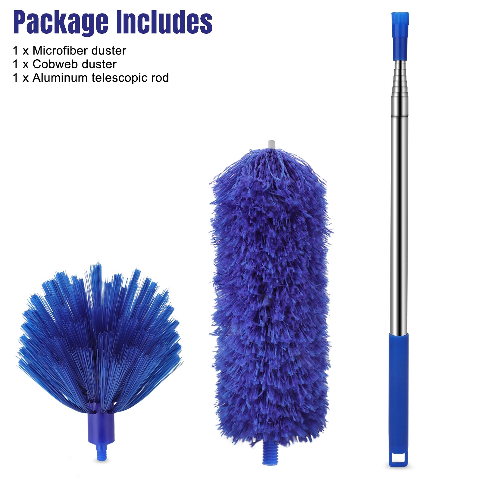 Extendable Microfiber Duster & Cobweb Dusting Brush Household Cleaning Tool Set