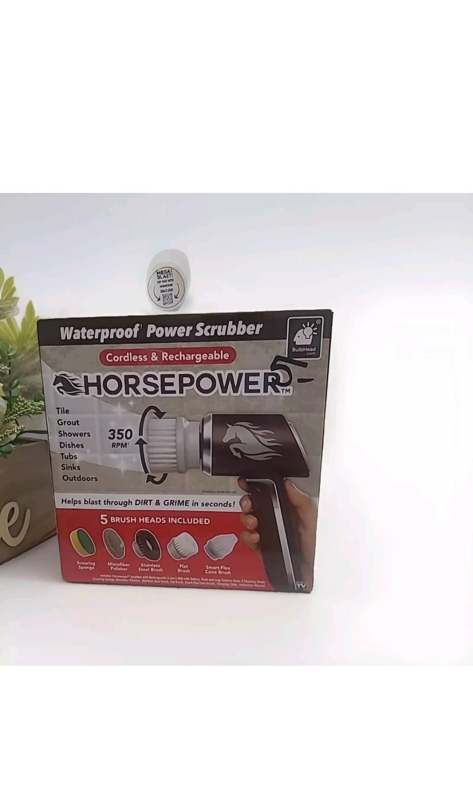 Ruby Horsepower Handheld Cordless Rechargeable Spinning Power Scrubber