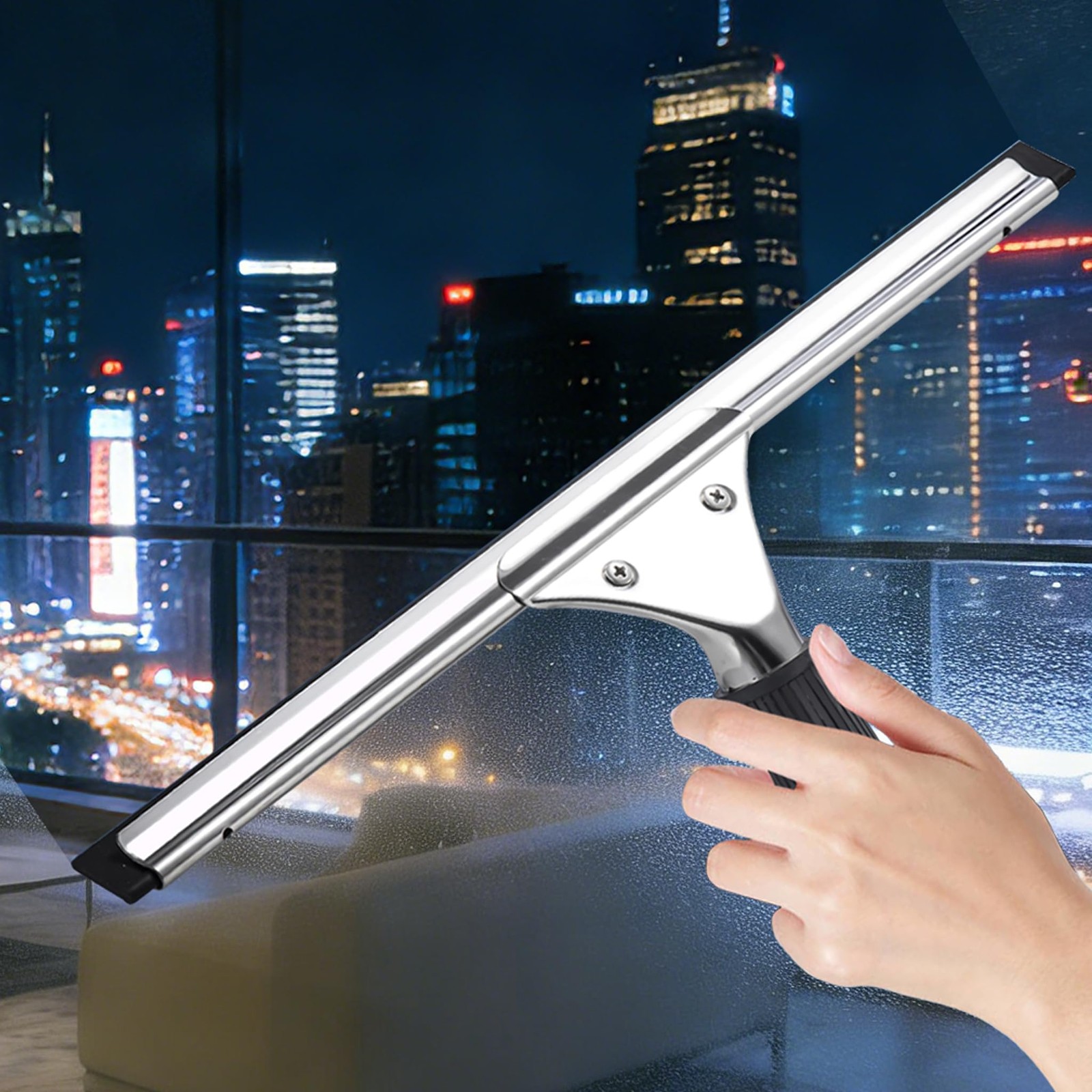 14-inch Squeegee for Shower Glass & Window Cleaning, Professional Stainless S…