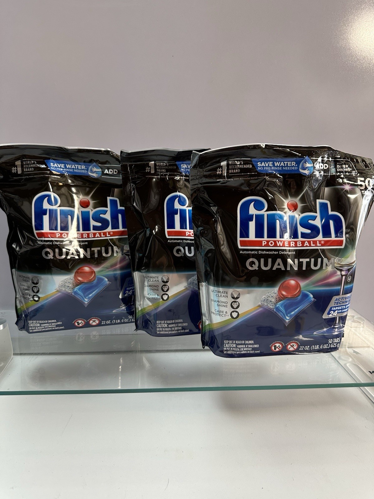 3PK Finish Quantum Dishwasher Tabs, No Pre-Rinse Dishwasher Detergent Tabs Soap.