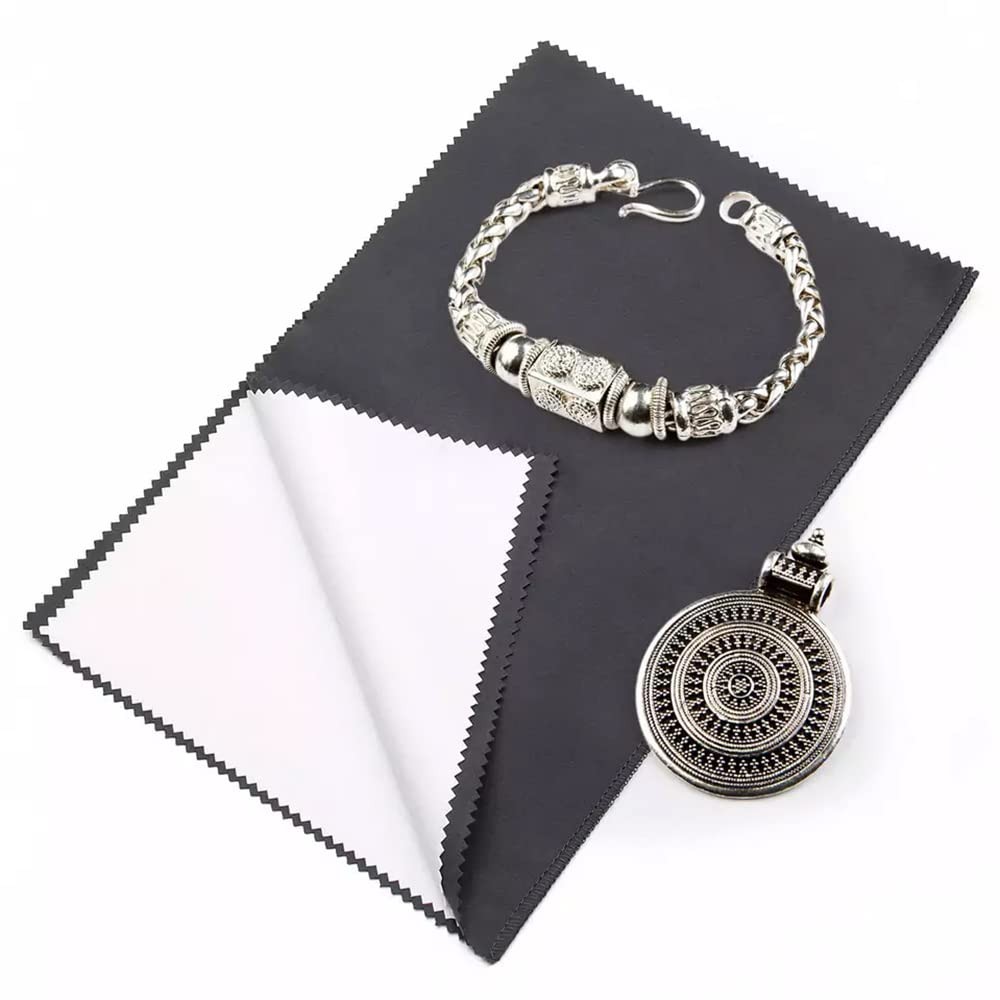 4Pcs Silver Polishing Cloth Large Jewelry Cleaning Cloths,Multi-Layer Double-…