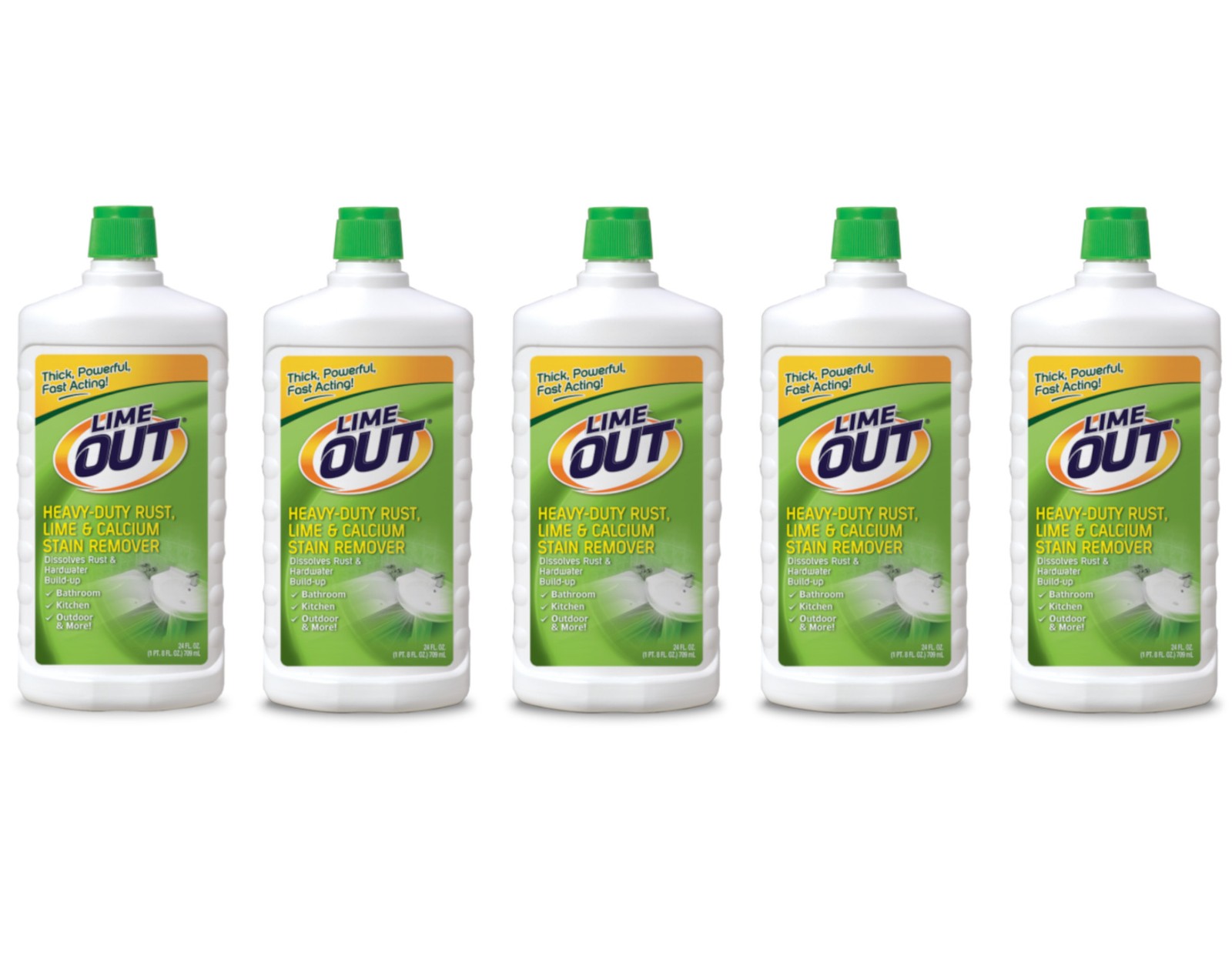 Lime Out Heavy-Duty Rust Lime & Calcium Stain Remover, 24 Fl. Oz. – Pack of 5