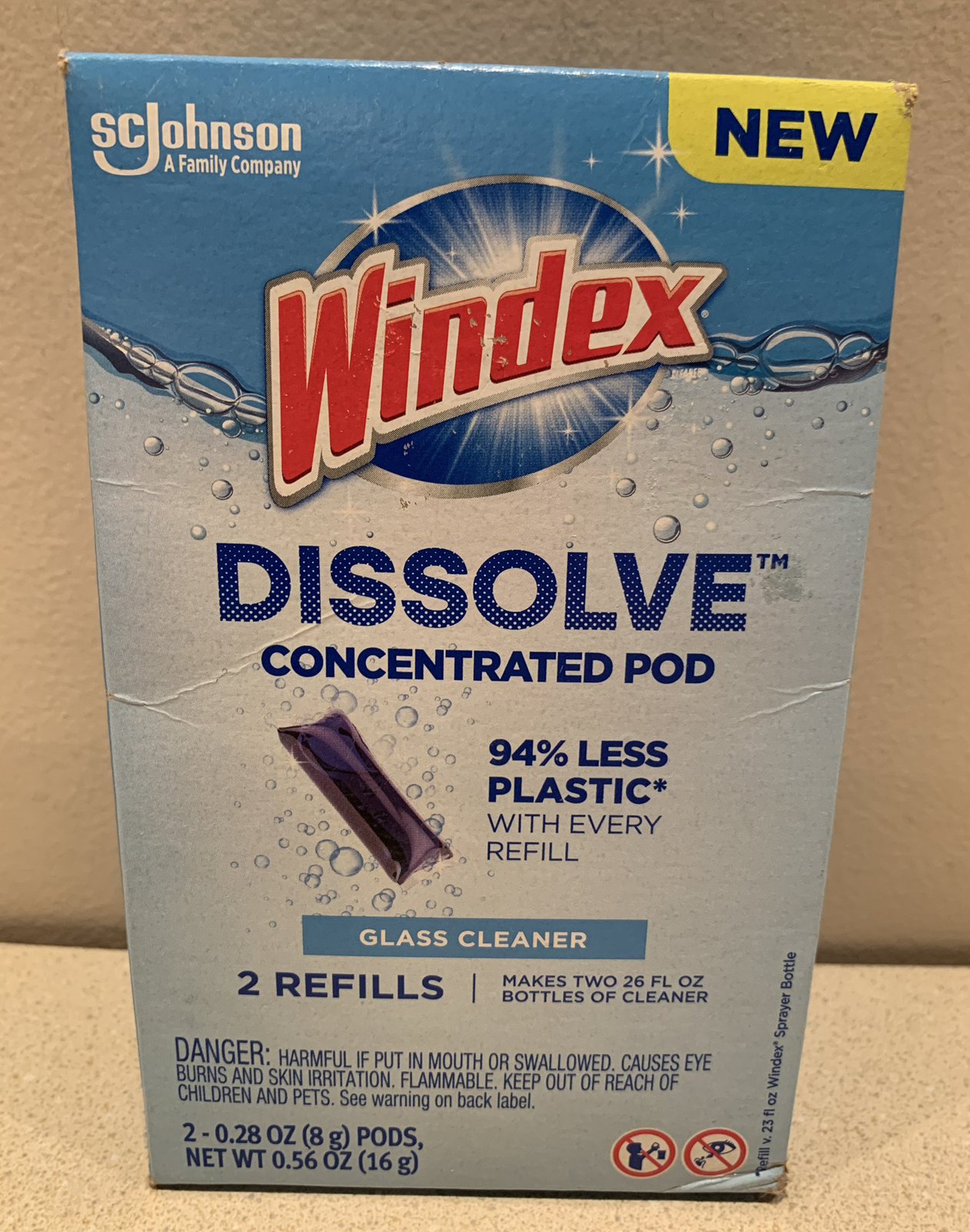 Windex Dissolve Concentrated Pod Glass Cleaner Pack (Contains 2 Refills). NEW