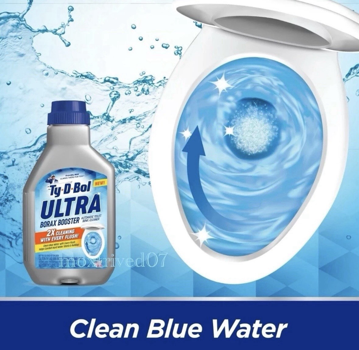 6 Pack Ty-D-Bol® BLUE ULTRA BOOSTER IN TANK LIQUID FOR TOILET BOWL 2X CLEANER