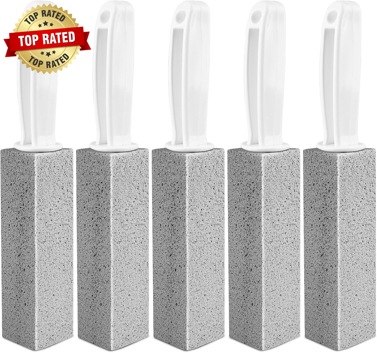 Toilet Pumice Stone with Handle 5 Pack Pumice Stone Toilet Bowl Cleaner, Hard Wa