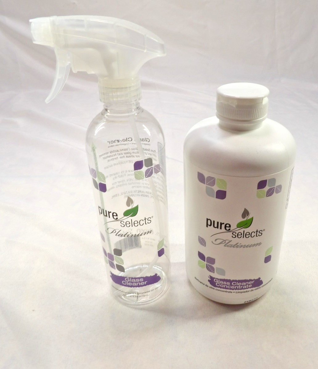 New Pure Selects Glass Cleaner Concentrate Seal Was Cut Never Used W/Sprayer 1Qt