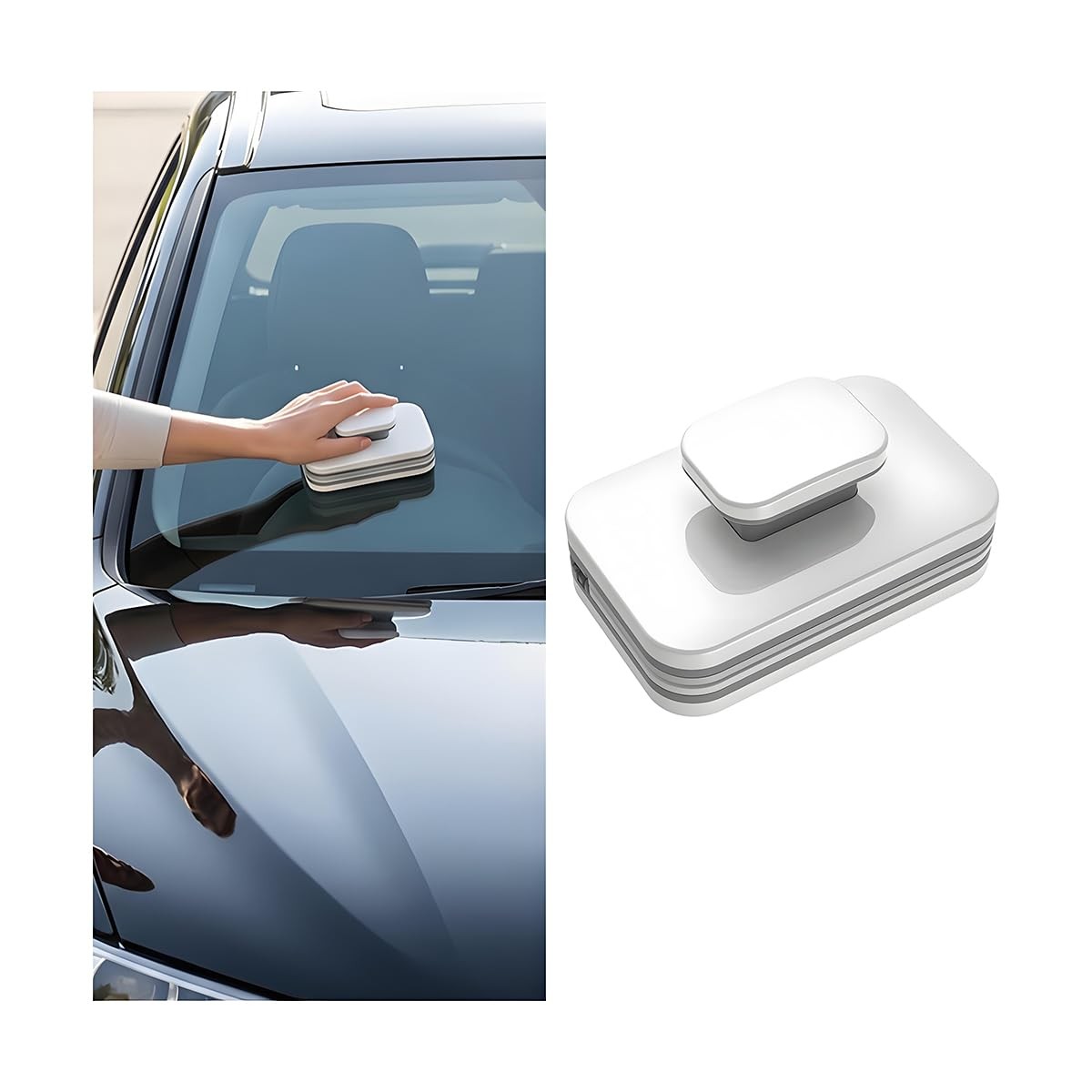 Magnetic Car Windshield Cleaner Tool with Anti-Falling Rope, Double-Sided Win…
